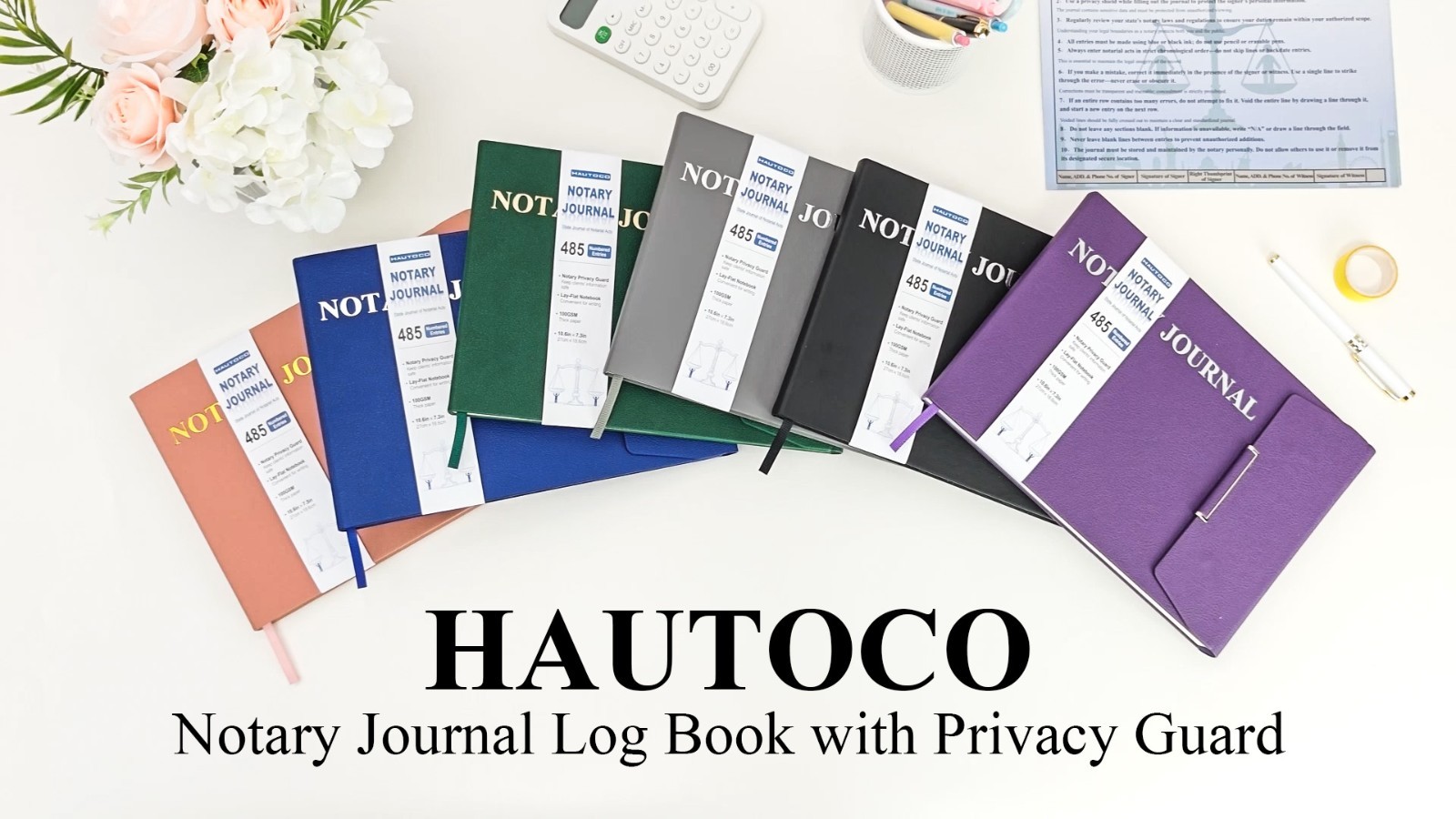 Notary Journal Log Book – Hardcover with 485 Entries, Privacy Guard, 200 Pages,