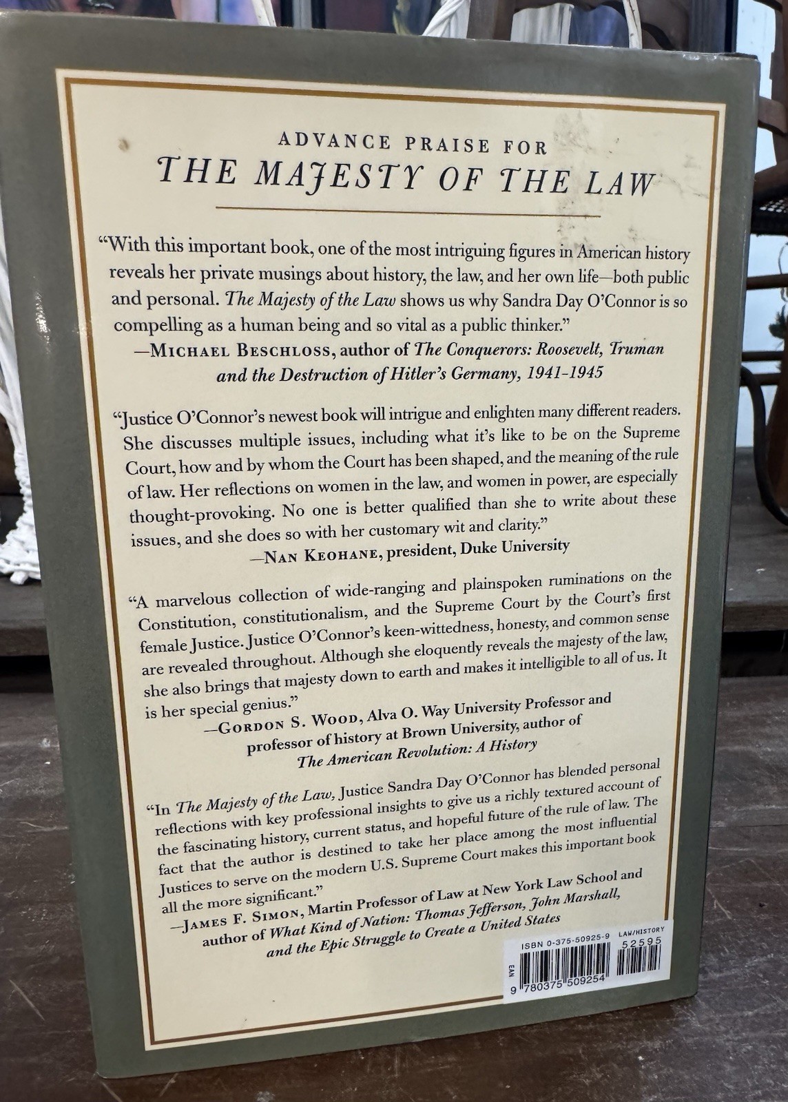 Majesty Of The Law By Sandra Day O’Connor SIGNED First Edition w/ DJ