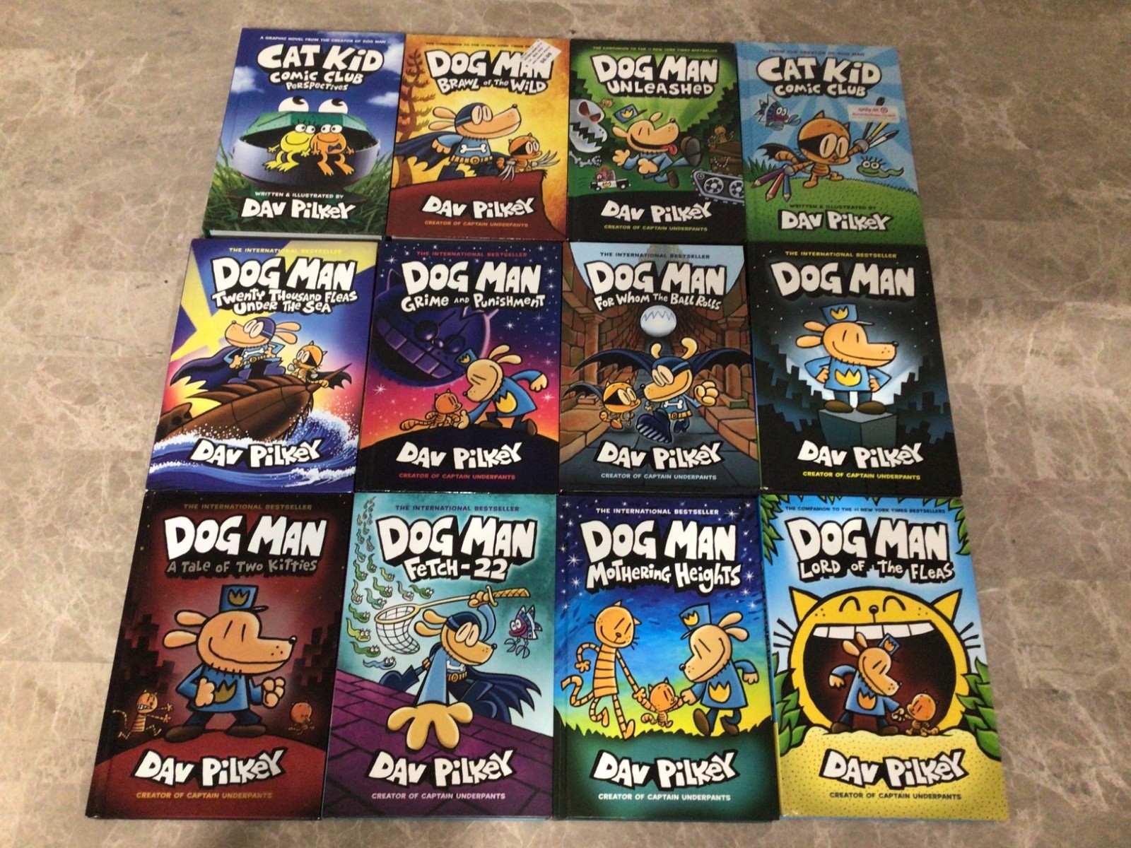Lot Of 12 Dog Man & Cat Kid Dav Pilkey Hardcover Books