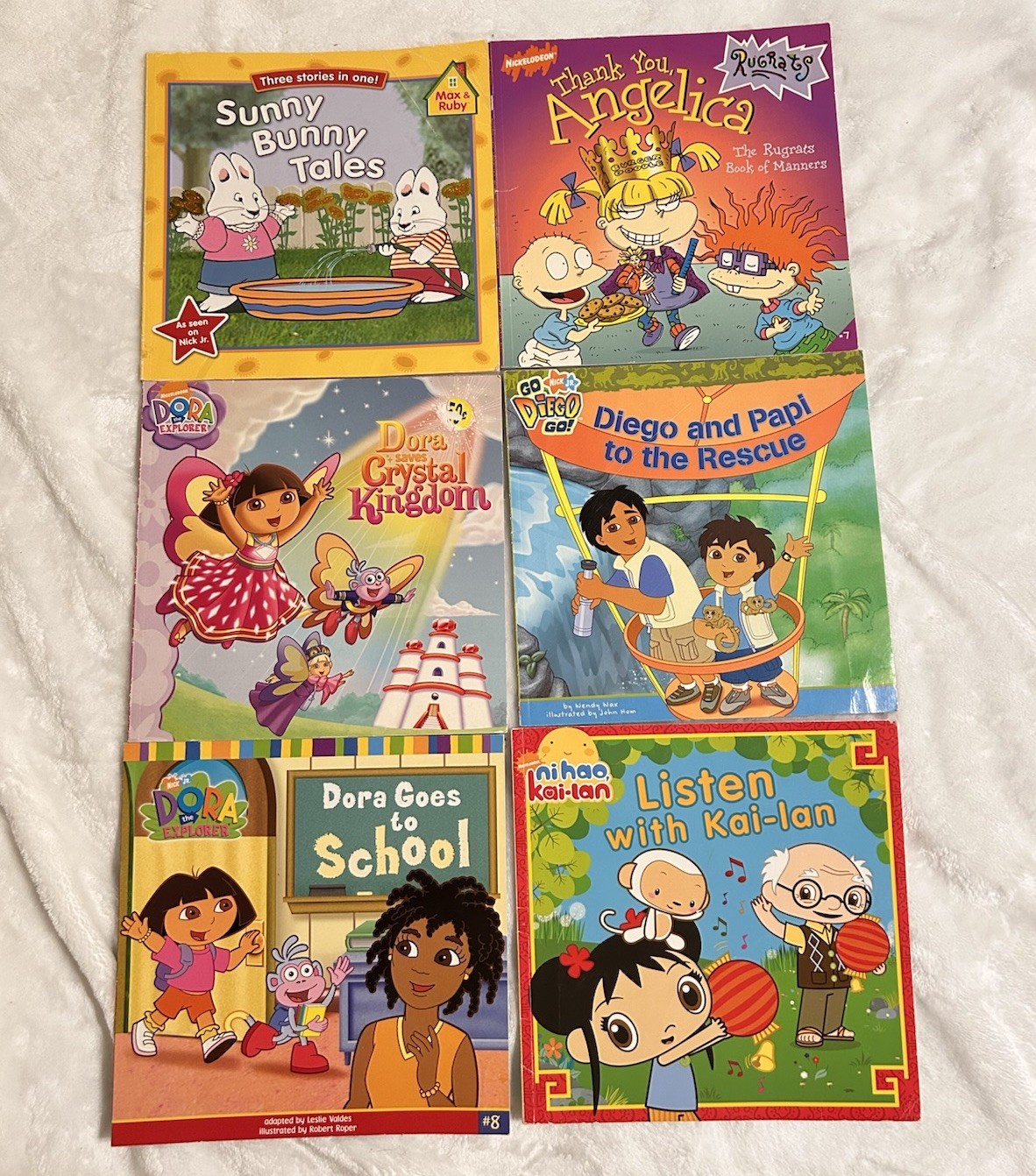 Lot 6 Early 2000’s Nickelodeon/Nick Jr. Kids Books Dora, Nihao Kai-lan & More