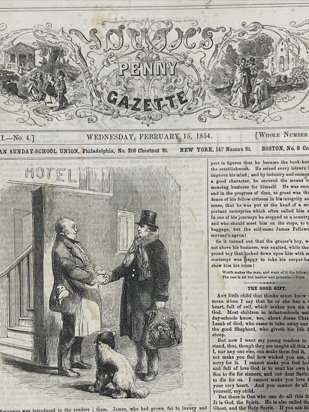 1854& 1858 11 Issues “Penny Gazette” As Shown. Poor Condition. EN19