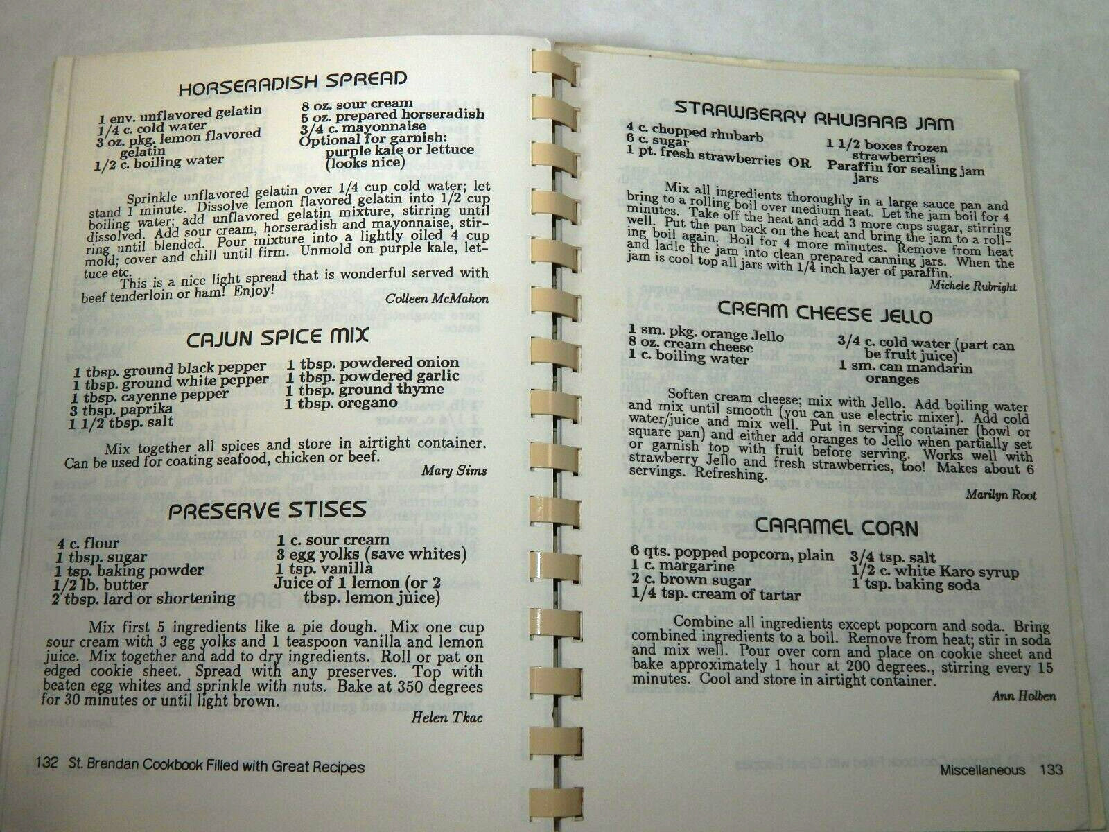 Vintage Saint Brendan Catholic Church Recipes Cookbook, Hilliard, Ohio 1992
