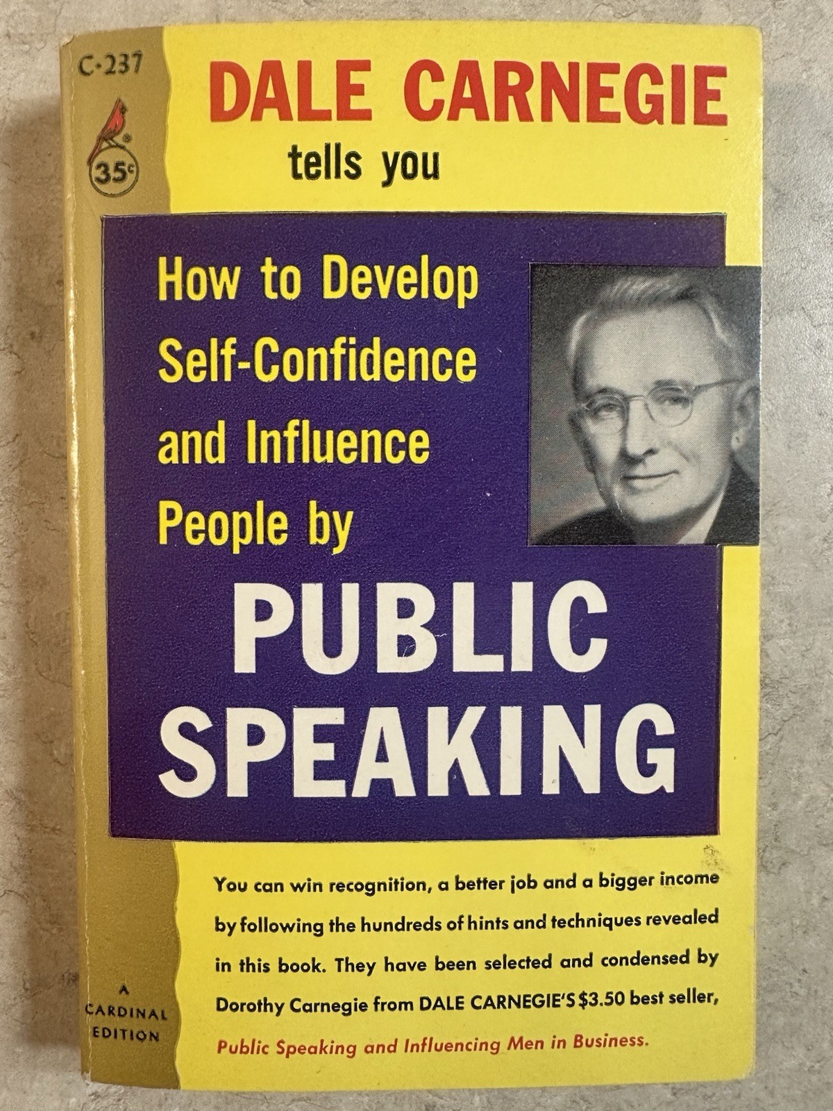 Vintage 1960 Dale Carnegie How to Develop Self Confidence Public Speaking
