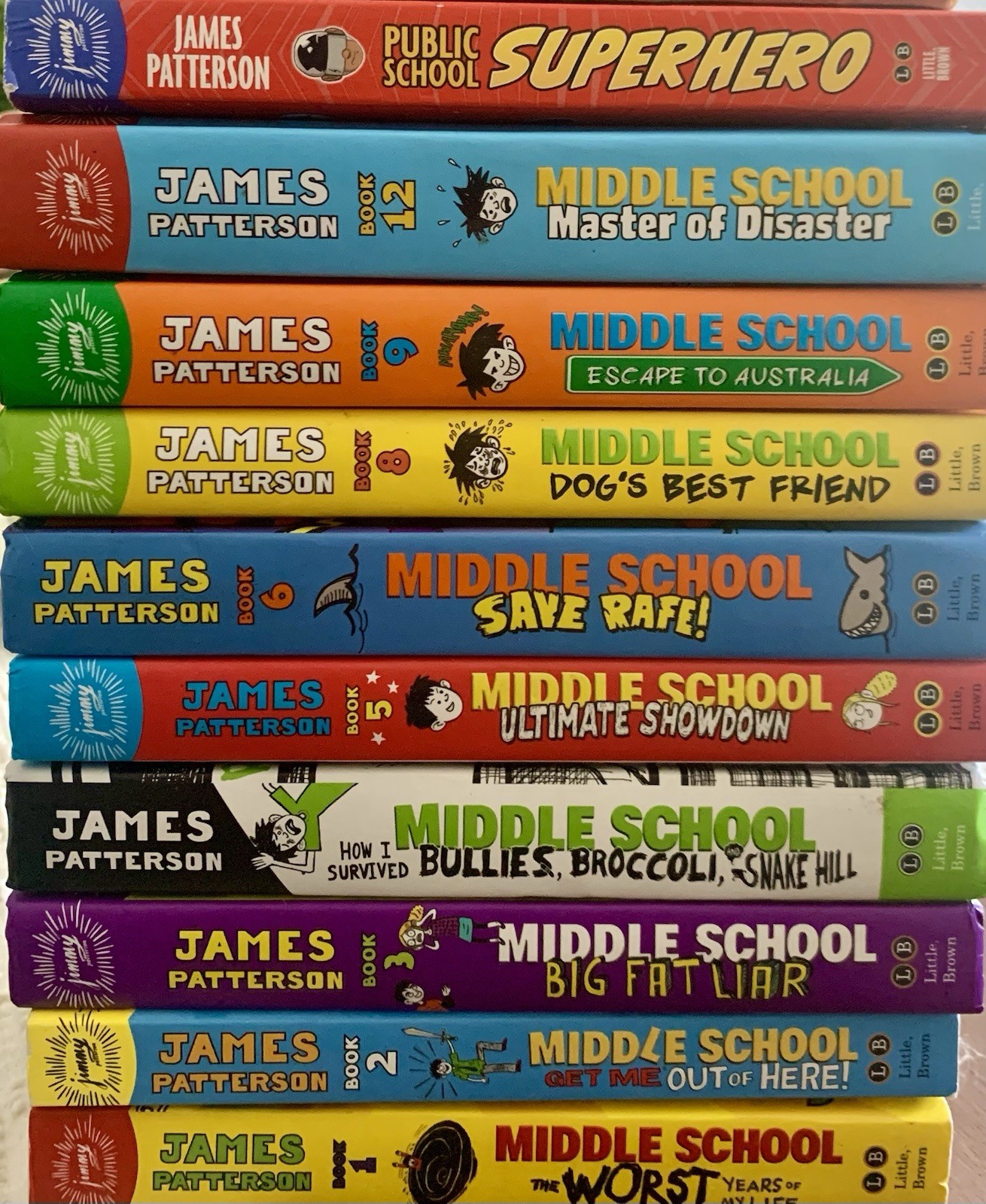 10 bks-7 hc/3 sc) MIDDLE SCHOOL series JAMES PATTERSON Chris GRABENSTEIN