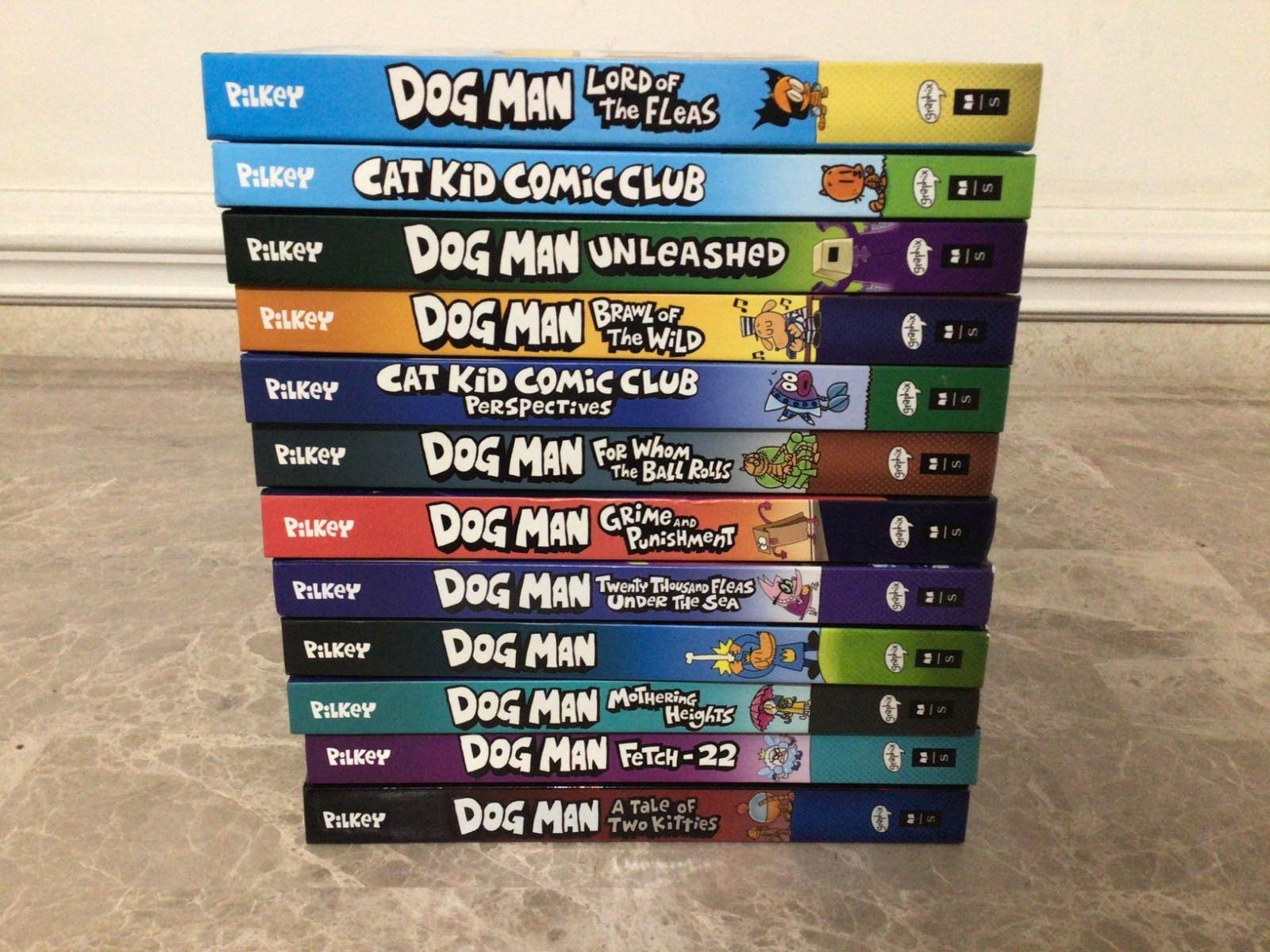 Lot Of 12 Dog Man & Cat Kid Dav Pilkey Hardcover Books