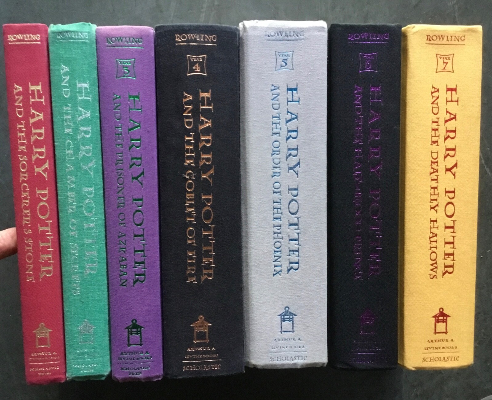 VG COMPLETE Set of 7 HC DJ All First Editions 1st Print Harry Potter J K Rowling