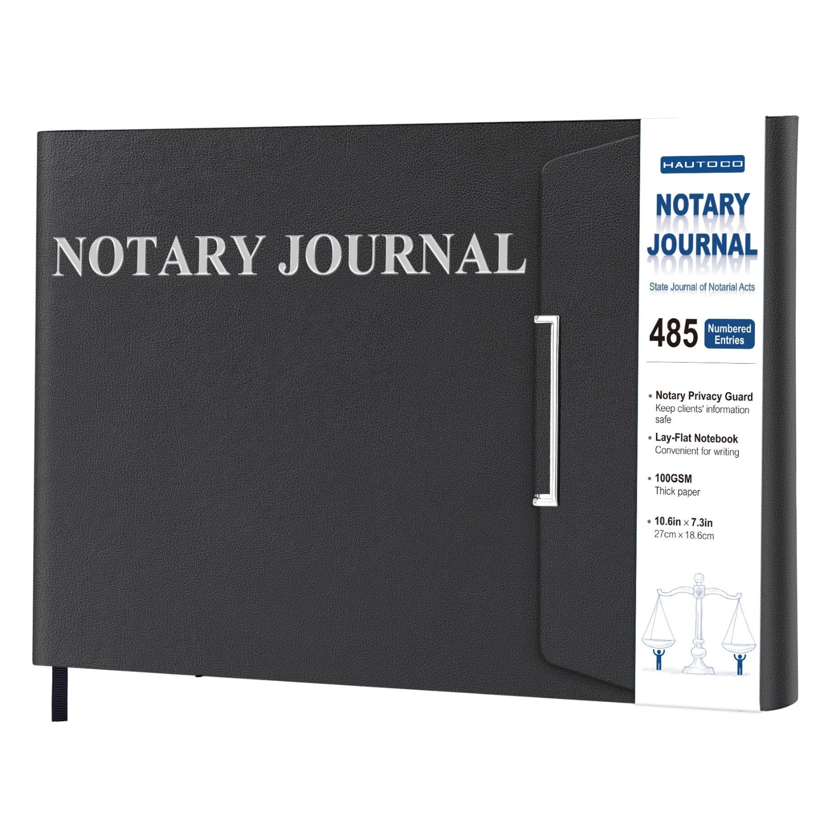 Notary Journal Log Book – Hardcover with 485 Entries, Privacy Guard, 200 Pages,