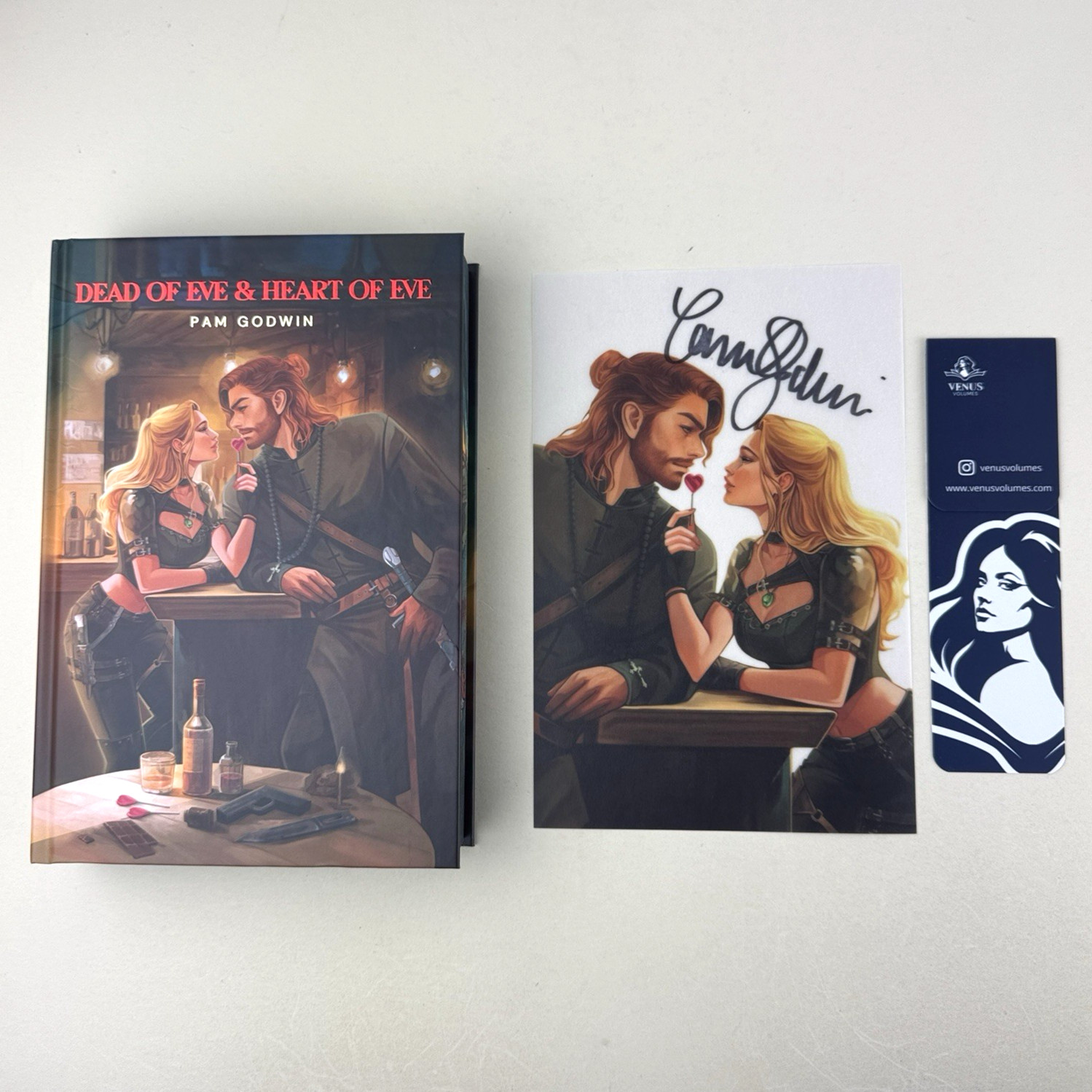 Pam Godwin Signed Dead of Eve Heart of Eve Venus Volumes Hardcover Sprayed Edges