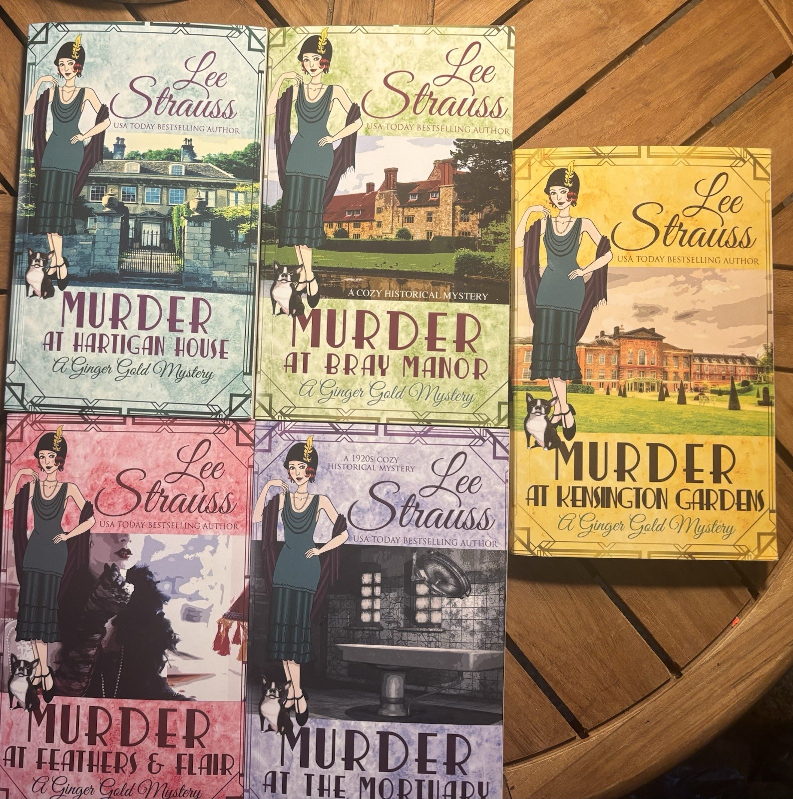 5 Ginger Gold Books Lot #2-6 Cozy Historical Murder Mystery LEE STRAUSS 1920’s
