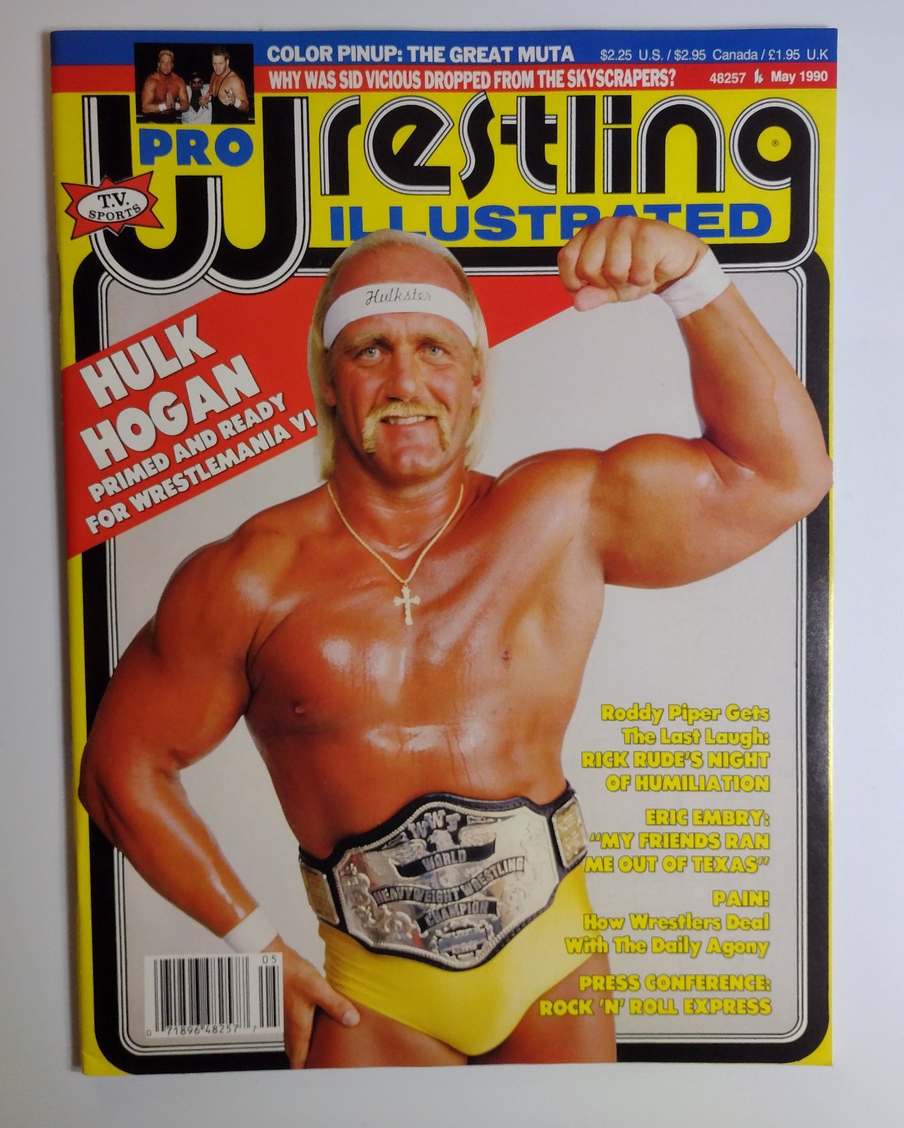 Pro Wrestling Illustrated May 1990 Magazine Hulk Hogan Great Muta WWF PWI WCW