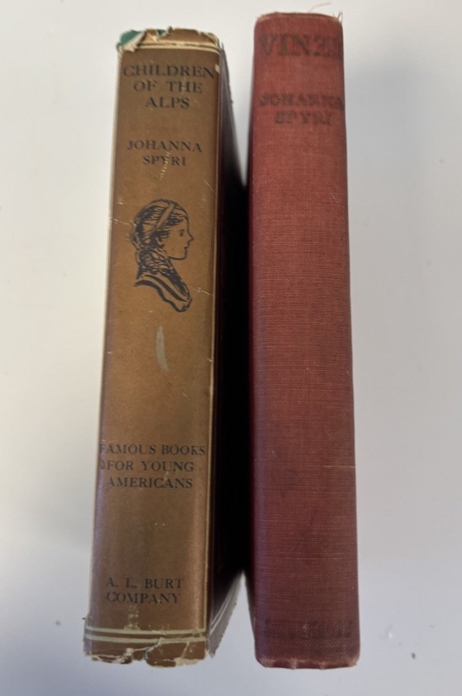 Children of the Alps & VINZI by Johanna Spyri HC Swiss Switzerland Book Lot