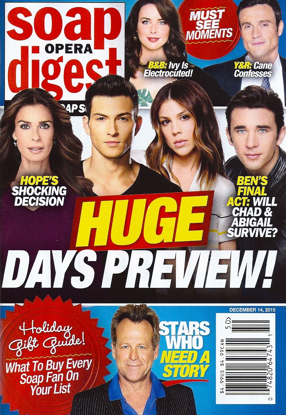 Soap Opera Digest December 14 2015 Days of Our Lives Don Diamont Alyvia Alyn