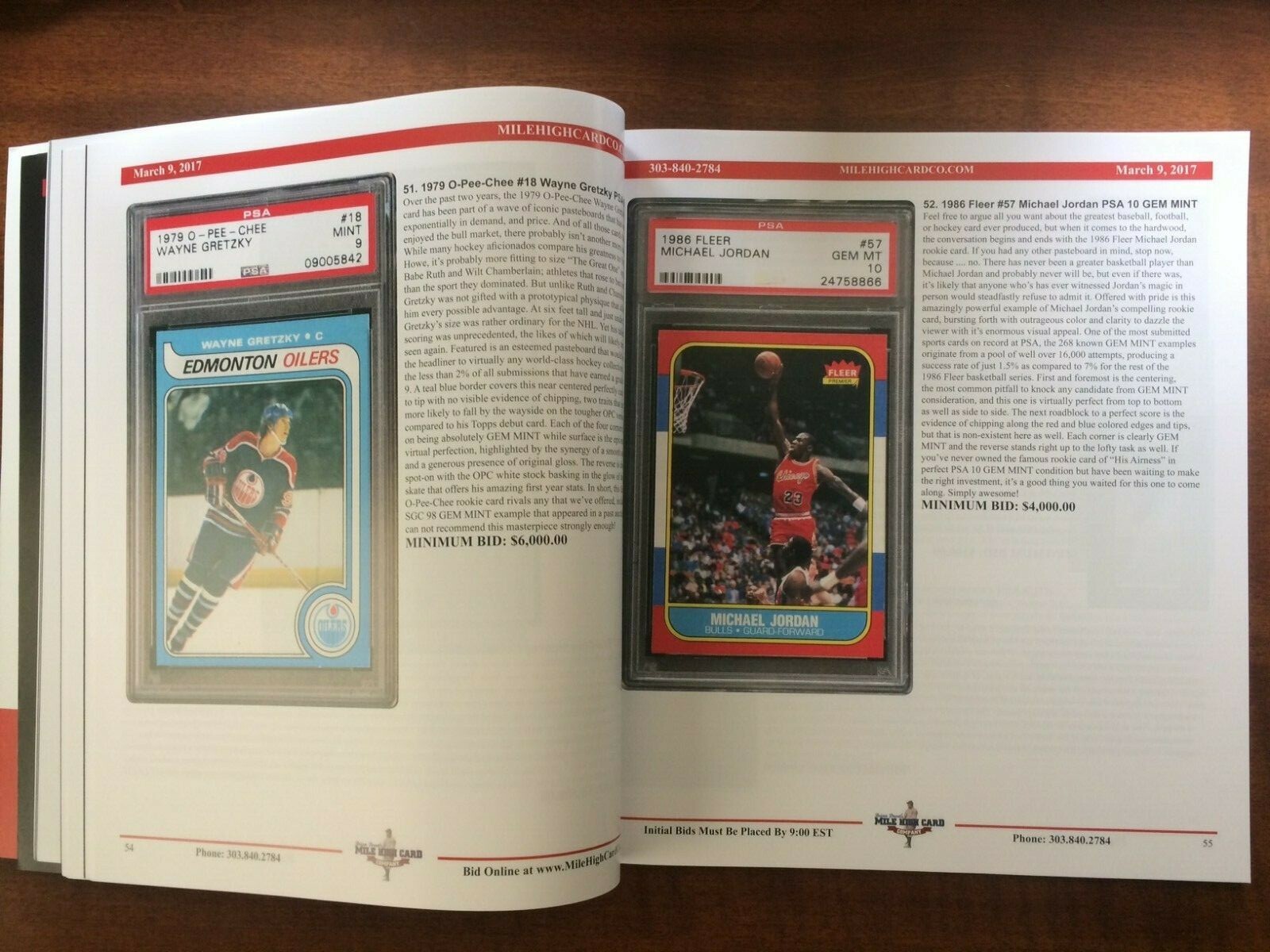 3/9/2017 Mile High Card Company Auction Catalog 200 pages Walter Johnson/Mantle