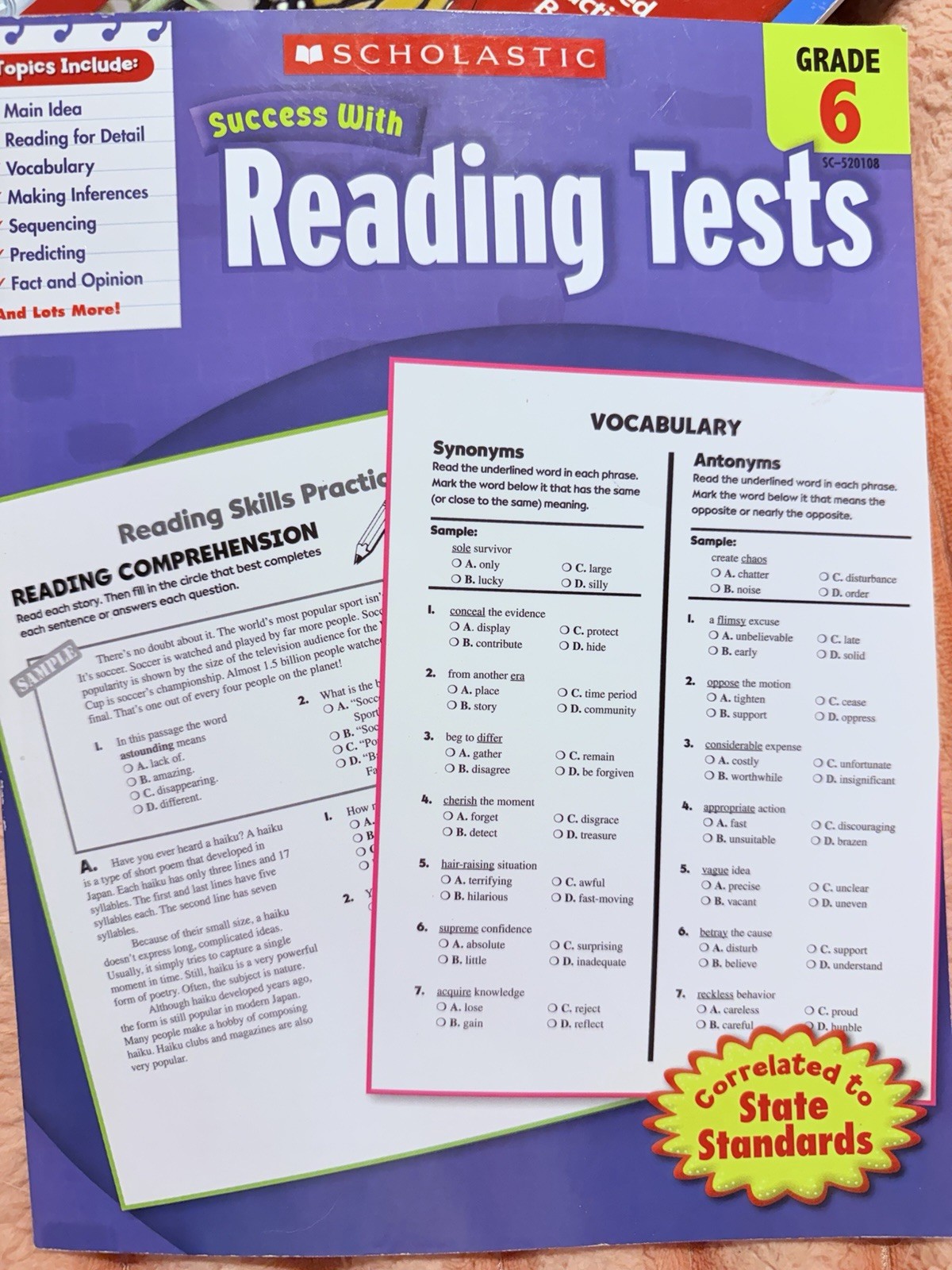 Scholastic Success With Reading Tests, Grade 6 (Scholastic Success with W – GOOD