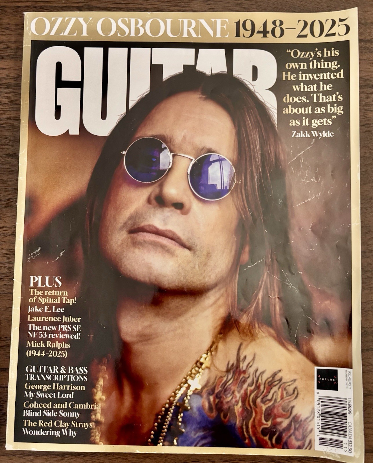 Guitar World Magazine November 2025 Ozzy Osbourne Tribute Issue Vol 46 No 11
