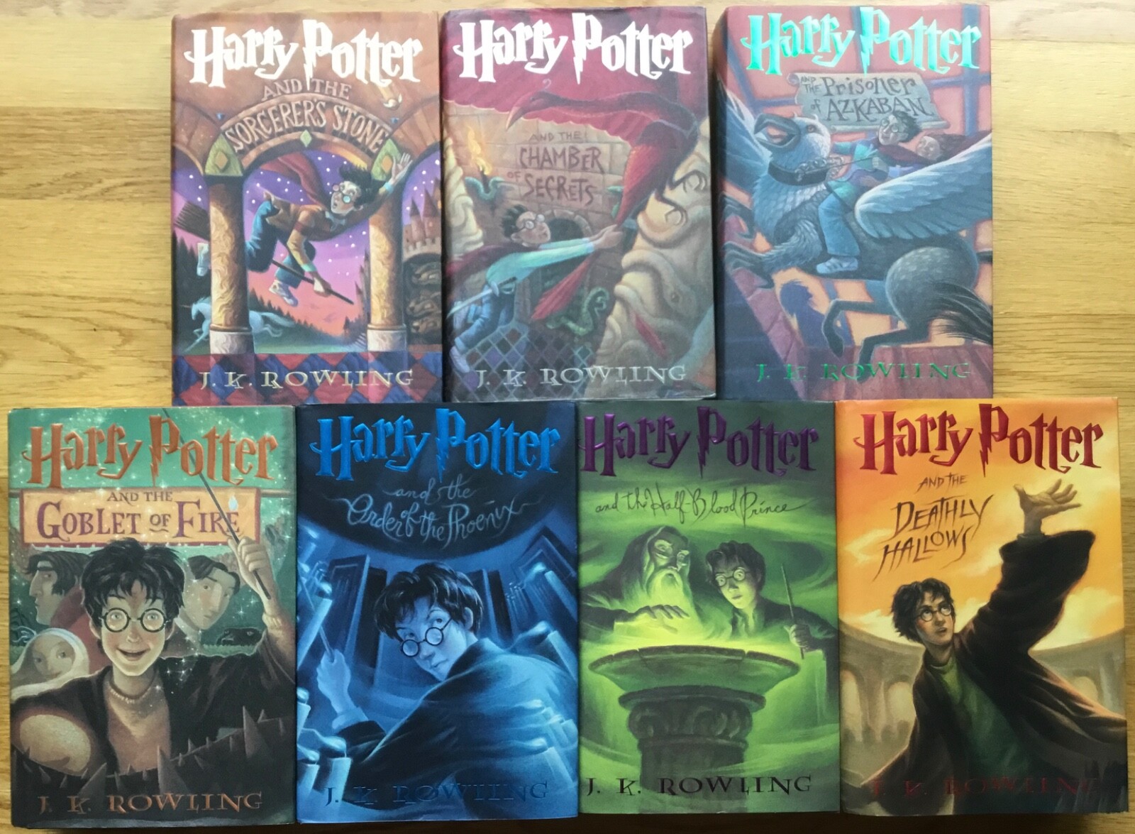 VG COMPLETE Set of 7 HC DJ All First Editions 1st Print Harry Potter J K Rowling