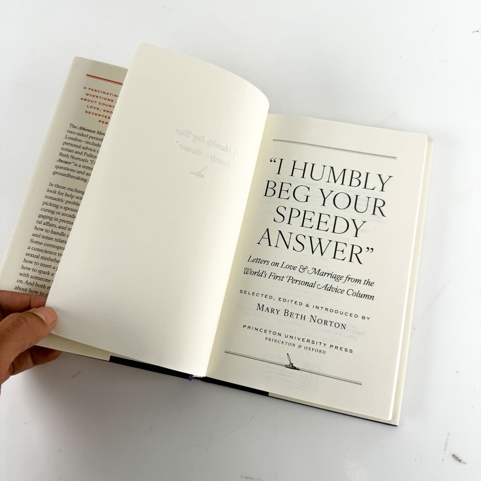 “I Humbly Beg Your Speedy Answer”: Letters on Love – Mary Beth Norton – hardback