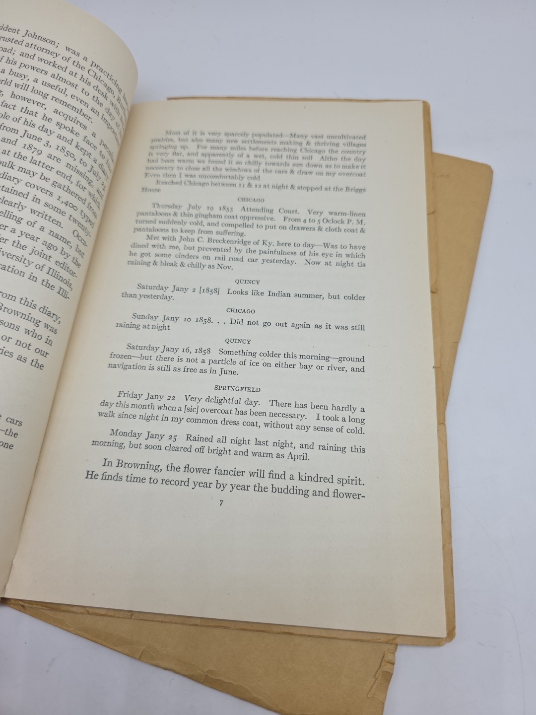vtg 1923 Lincoln House Divided Speech + Browning Diary Chicago Historical…