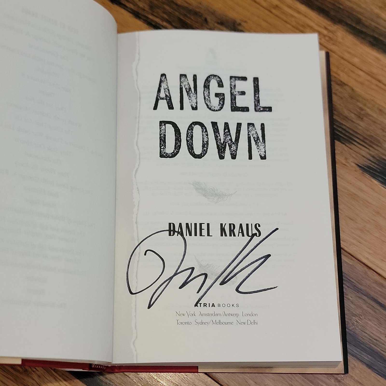 Angel Down (Pulitzer Prize Winner) Daniel Kraus Hardcover 2025 Signed