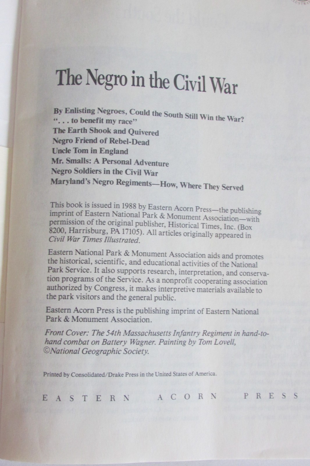 The Negro in the Civil War (National Park Service Reprint) Stephen Ambrose