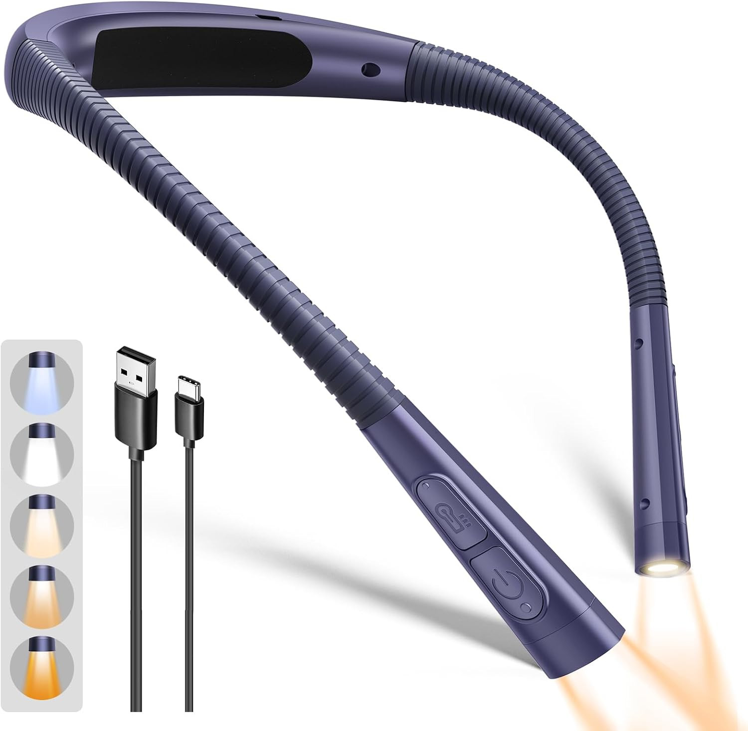 Upgraded Neck Light,100Hrs Slimmer Reading Light for Books in Bed | 5 Color & 5