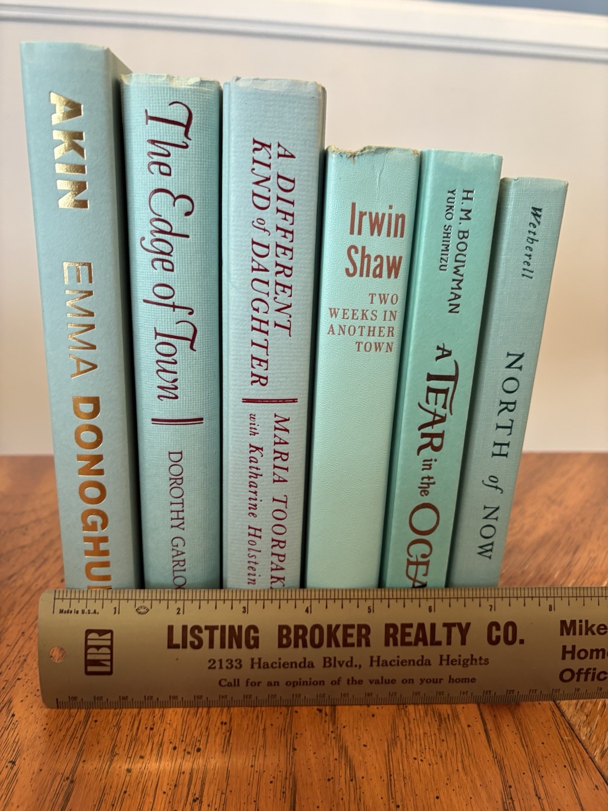 Aqua Blue Book Bundle Lot Of 6, Hardcover Hardback Books, Decor Staging Props