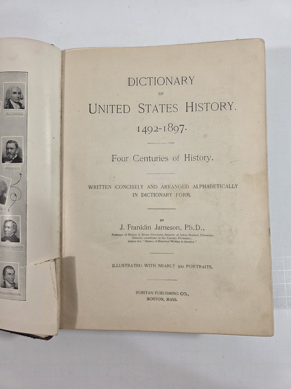 Dictionary Of United States History 1897 By J Franklin Jameson