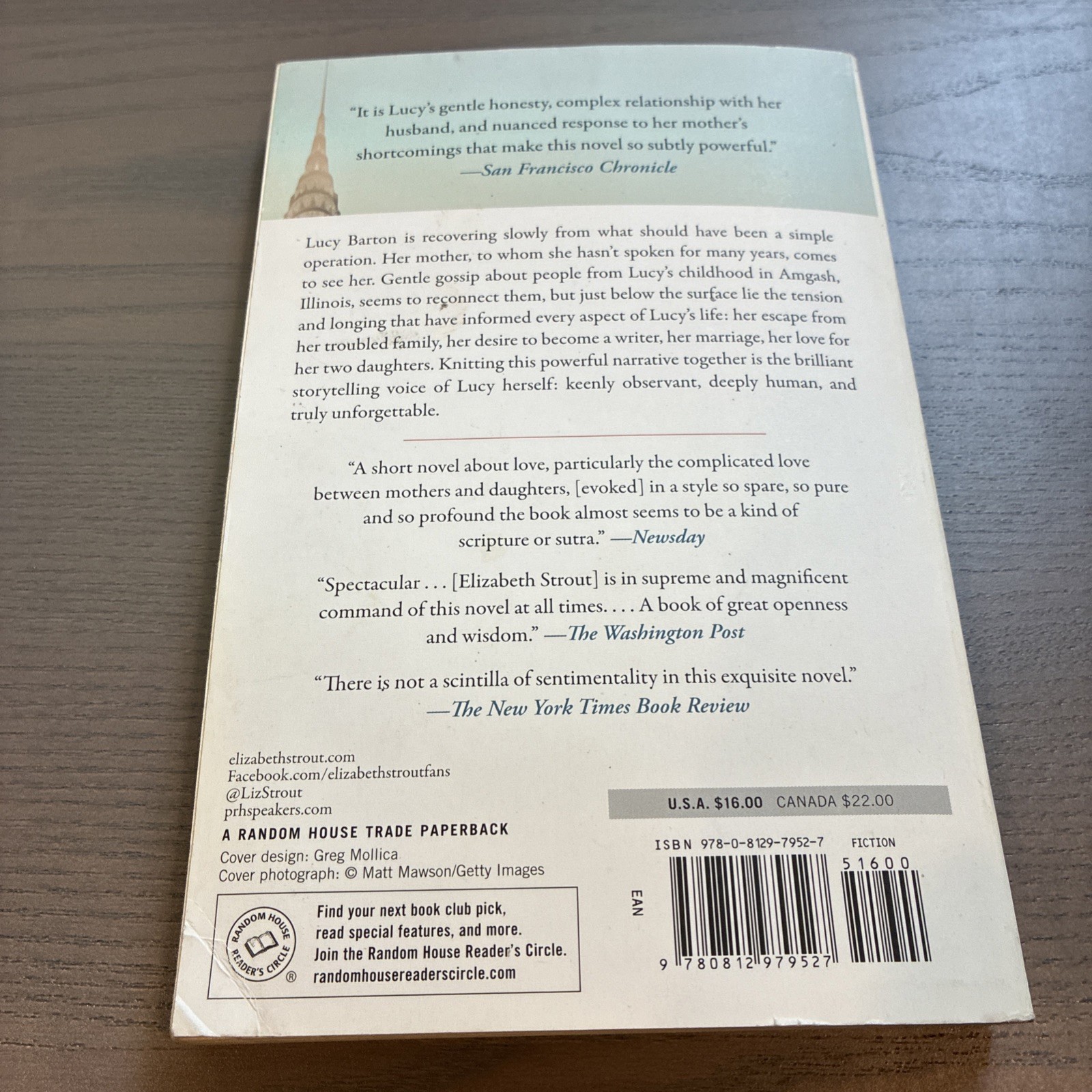My Name Is Lucy Barton : A Novel by Elizabeth Strout (2016, Trade Paperback)