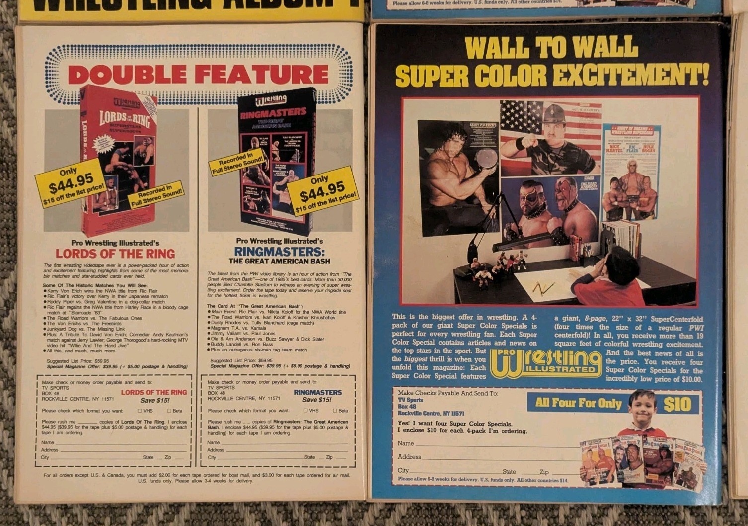 The Wrestler Vintage Pro Wrestling Magazines Lot of Ten – 1982/1986/1987