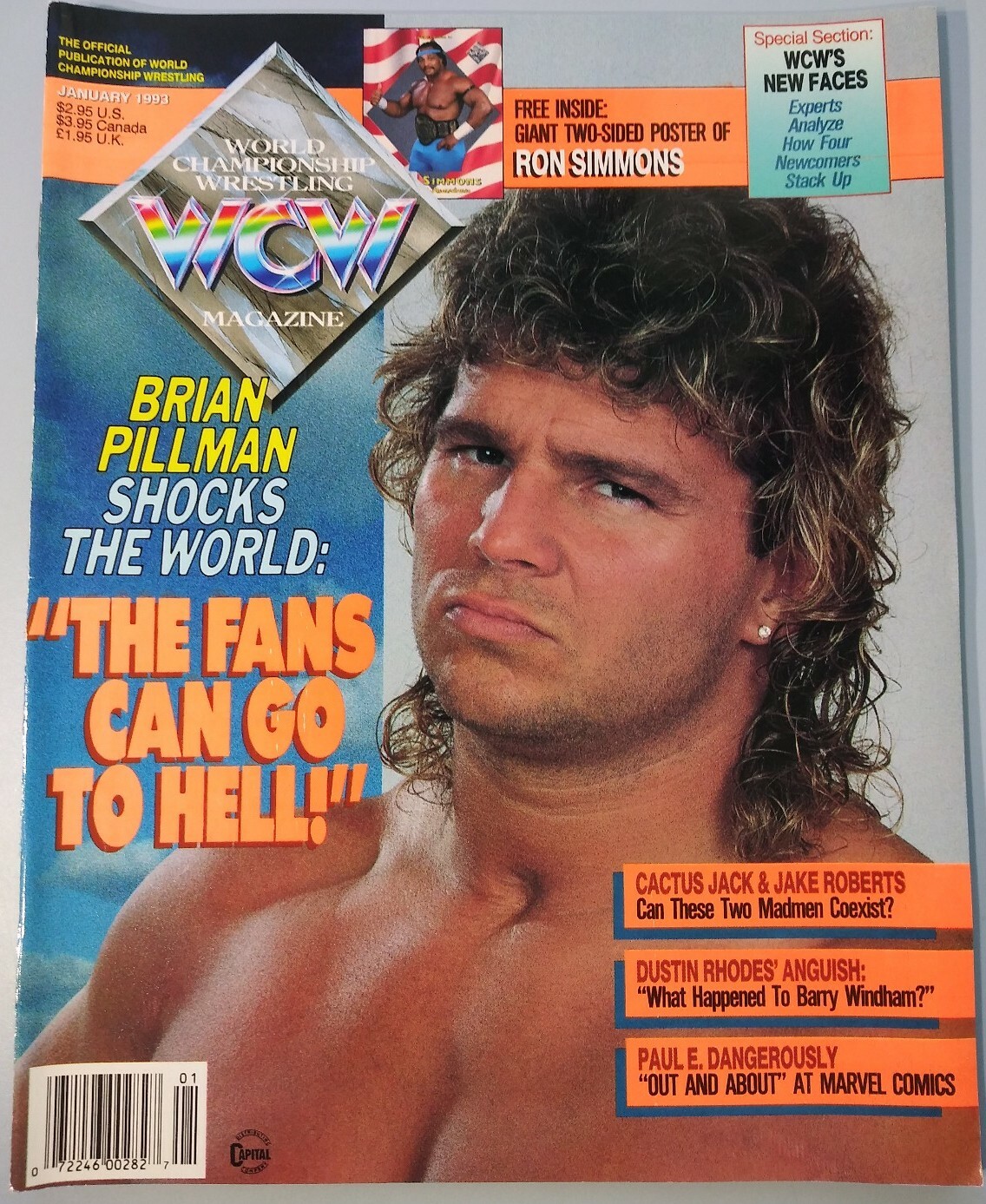 WCW MAGAZINE January 1993 Brian Pillman Ron Simmons WWF PWI