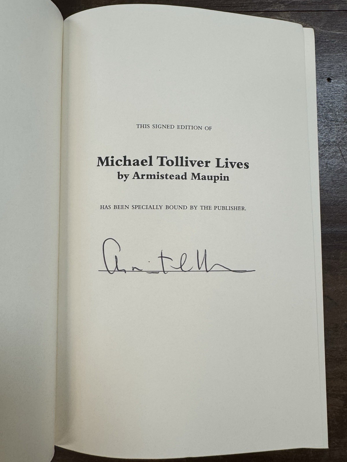 Michael Tolliver Lives By Armistead Maupin SIGNED First Edition w/ DJ