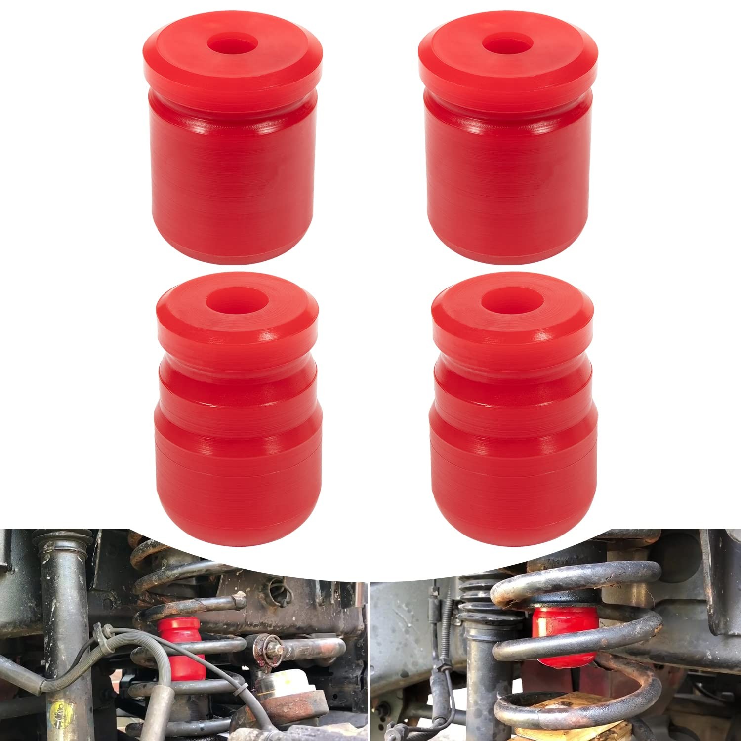 4PCS Front Rear Bump Stop Kit Jeep Wrangler JK JKU 1-1303 1-1304