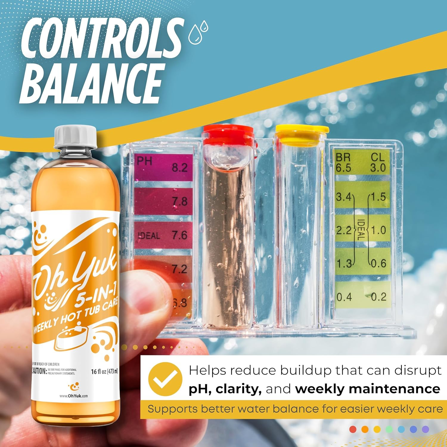 5-In-1 Weekly Hot Tub Chemicals – Hot Tub Clarifier, Cleaner, Conditioner – Help