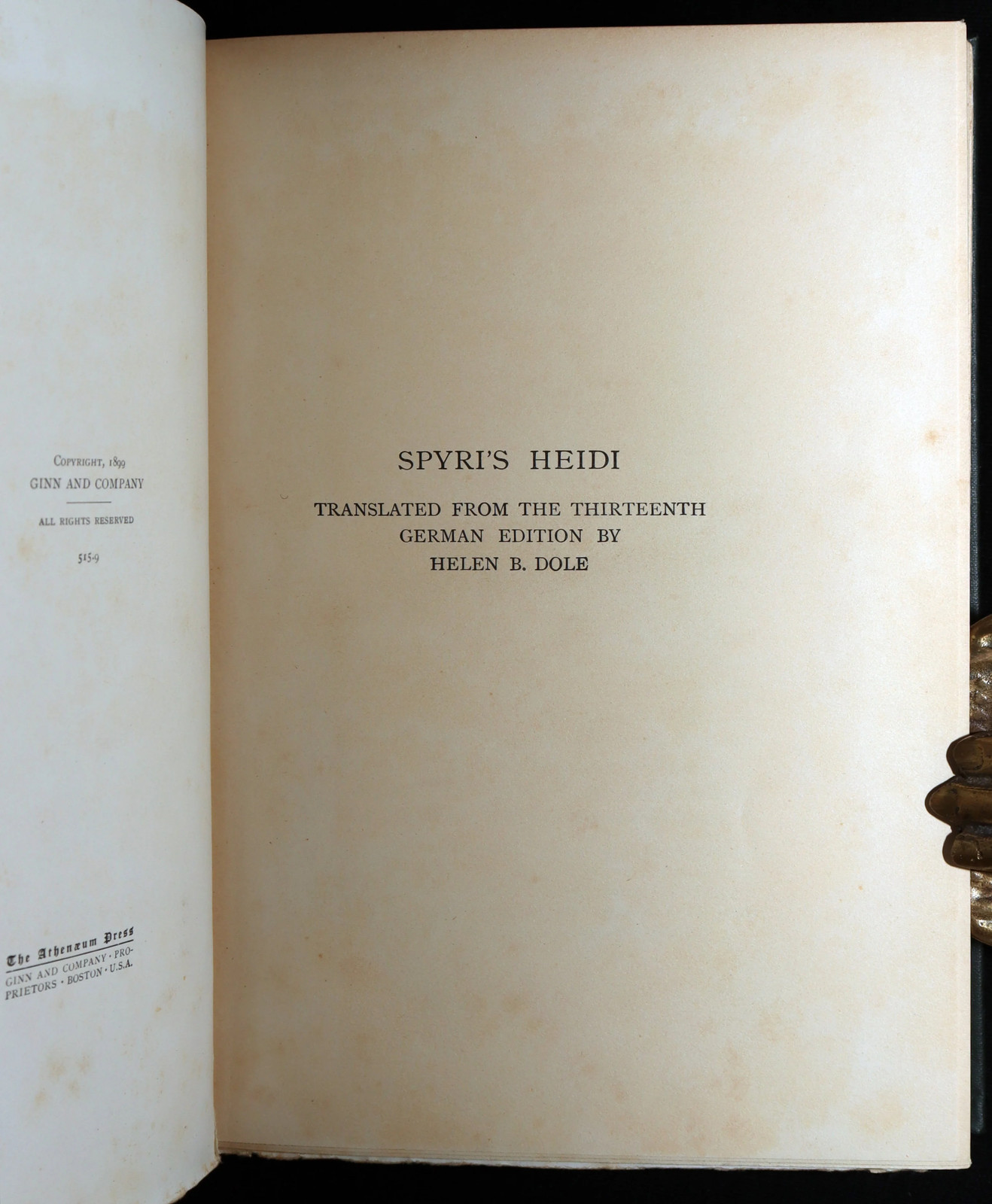 1900 Scarce Binding Variant – Heidi by Johanna Spyri, Colour Illustrated