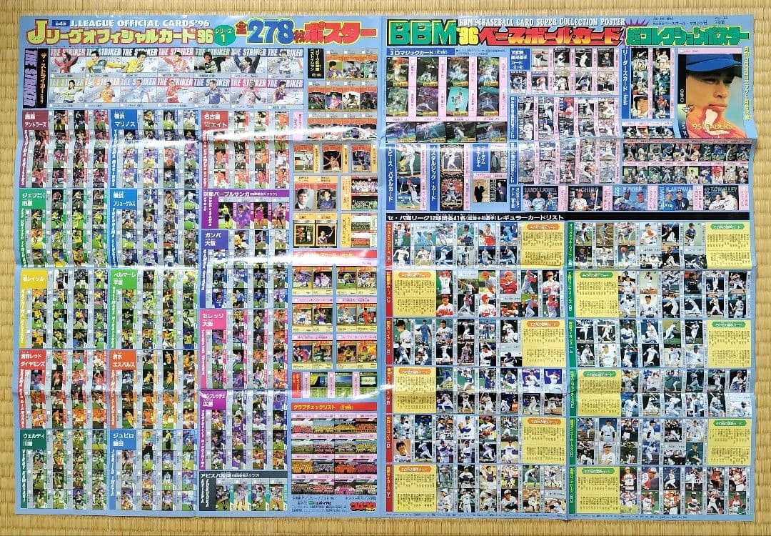 CoroCoro May Poster J League 96 Official Baseball Card BBM