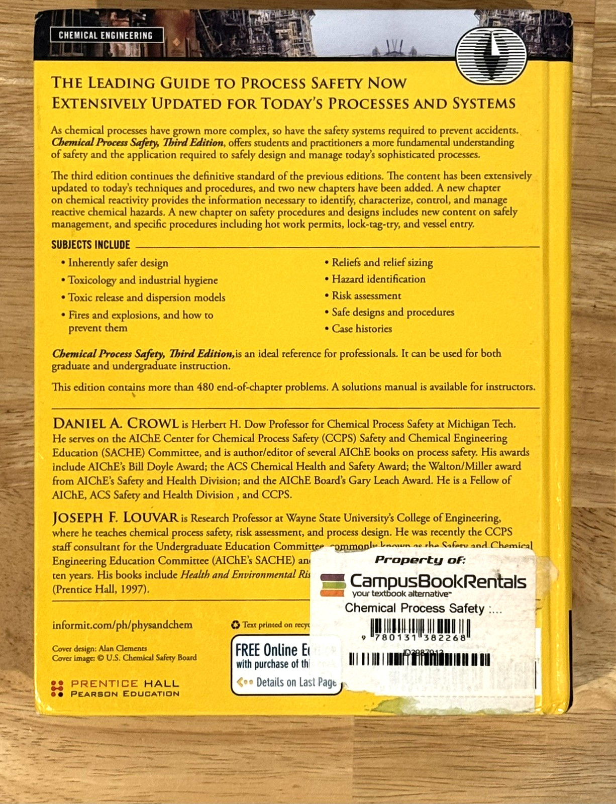 Chemical Process Safety Fundamentals With Applications 3rd Edition HC Text Book