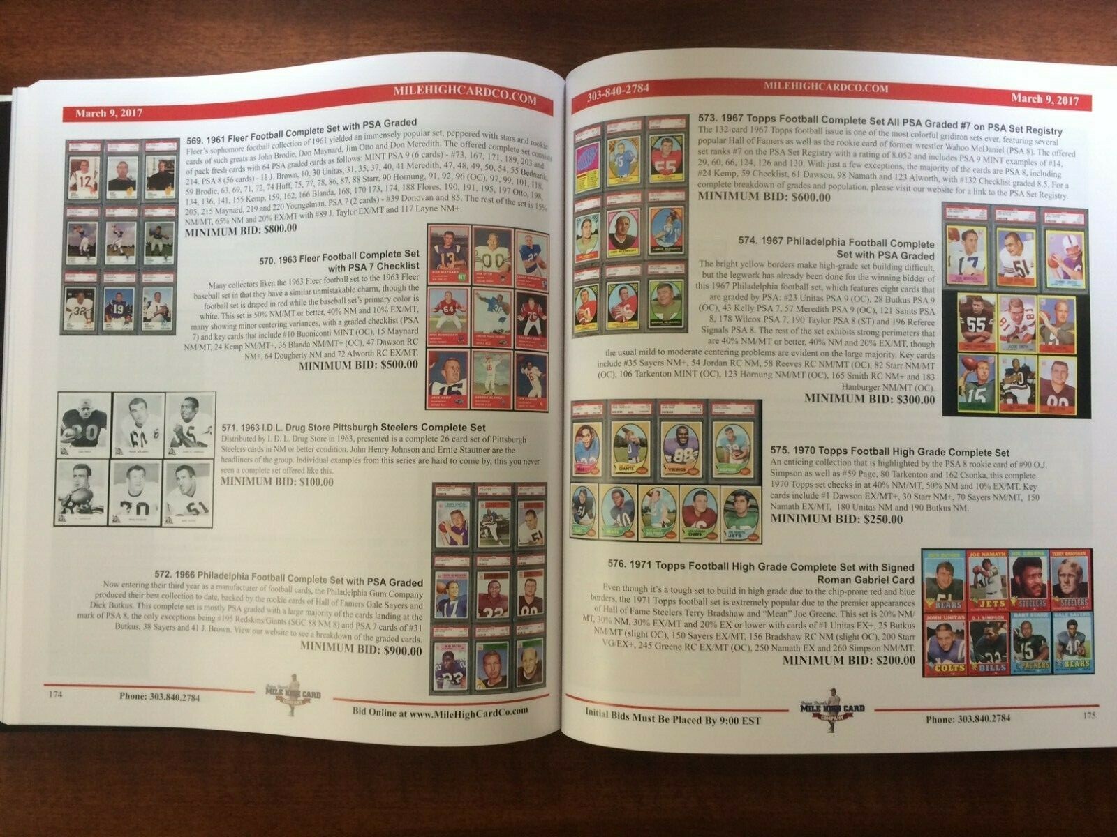 3/9/2017 Mile High Card Company Auction Catalog 200 pages Walter Johnson/Mantle
