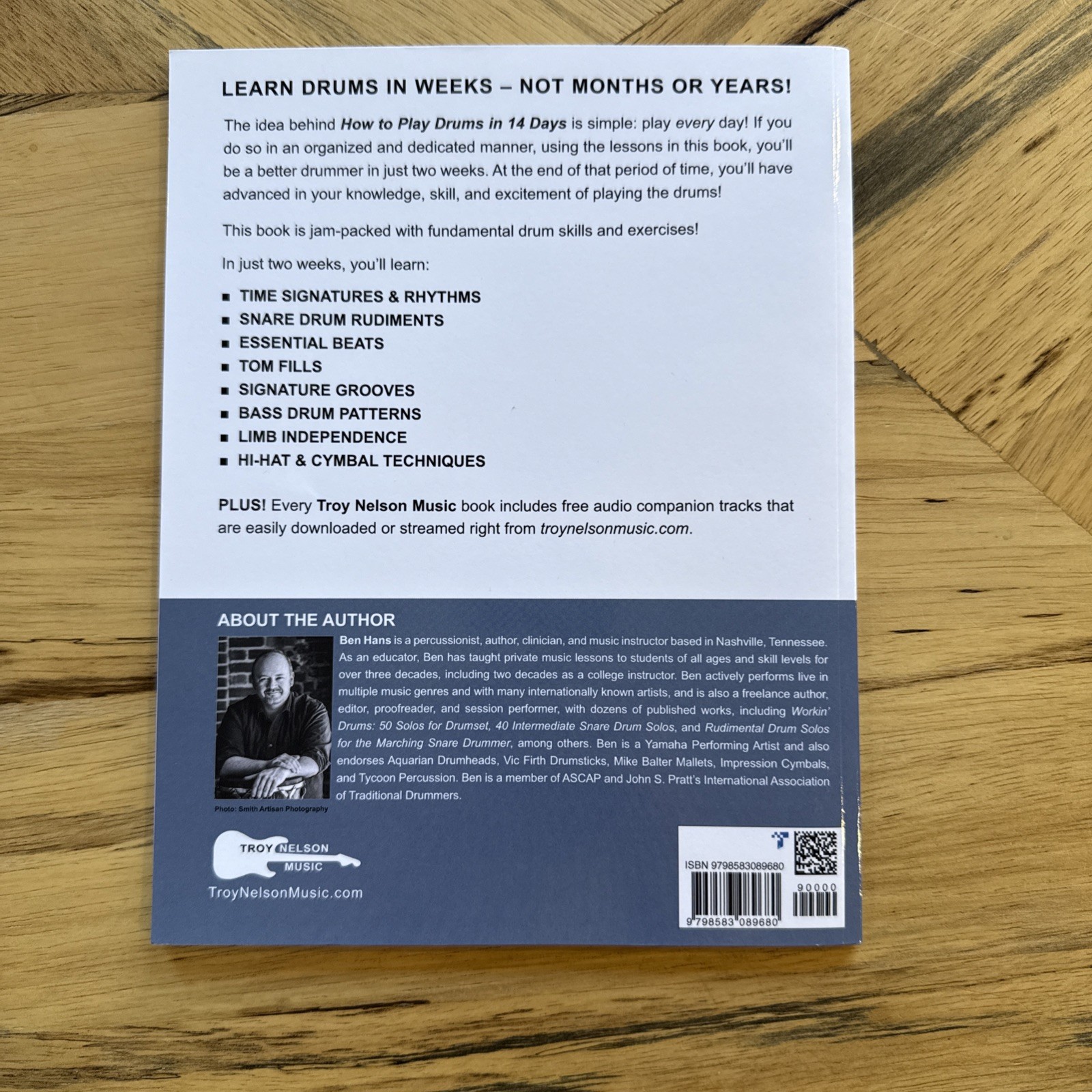 How to Play Drums in 14 Days: Daily Drumset Lessons for Beginners by Ben Hans