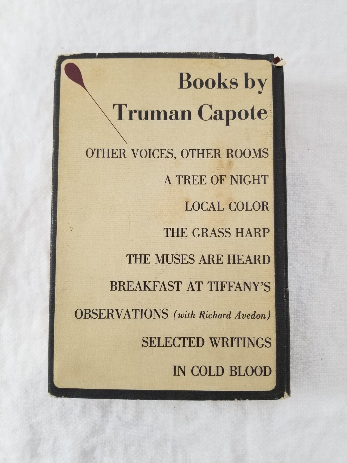 1965 In Cold Blood by Truman Capote Hardcover w/ Dustjacket