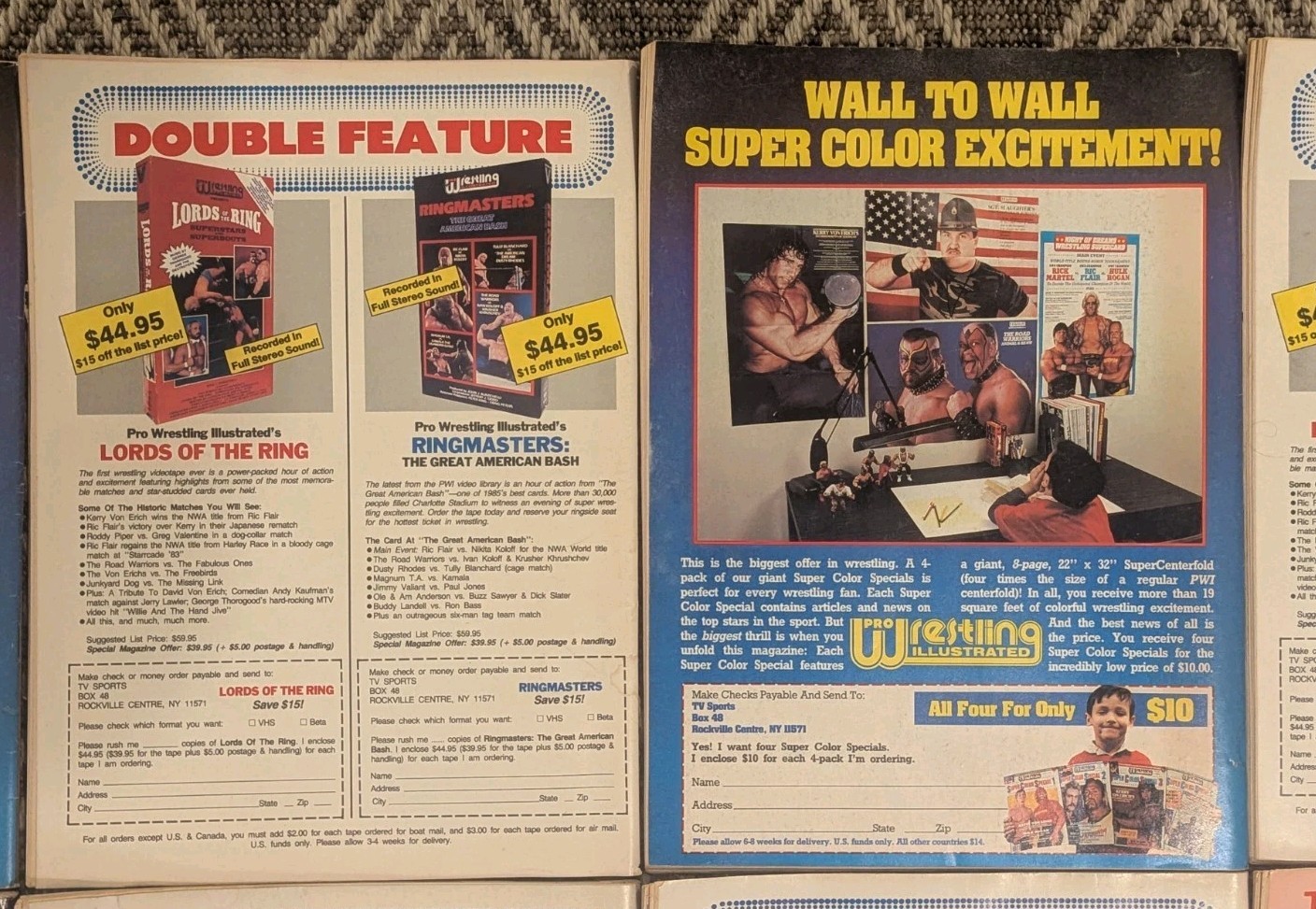 The Wrestler Vintage Pro Wrestling Magazines Lot of Ten – 1982/1986/1987