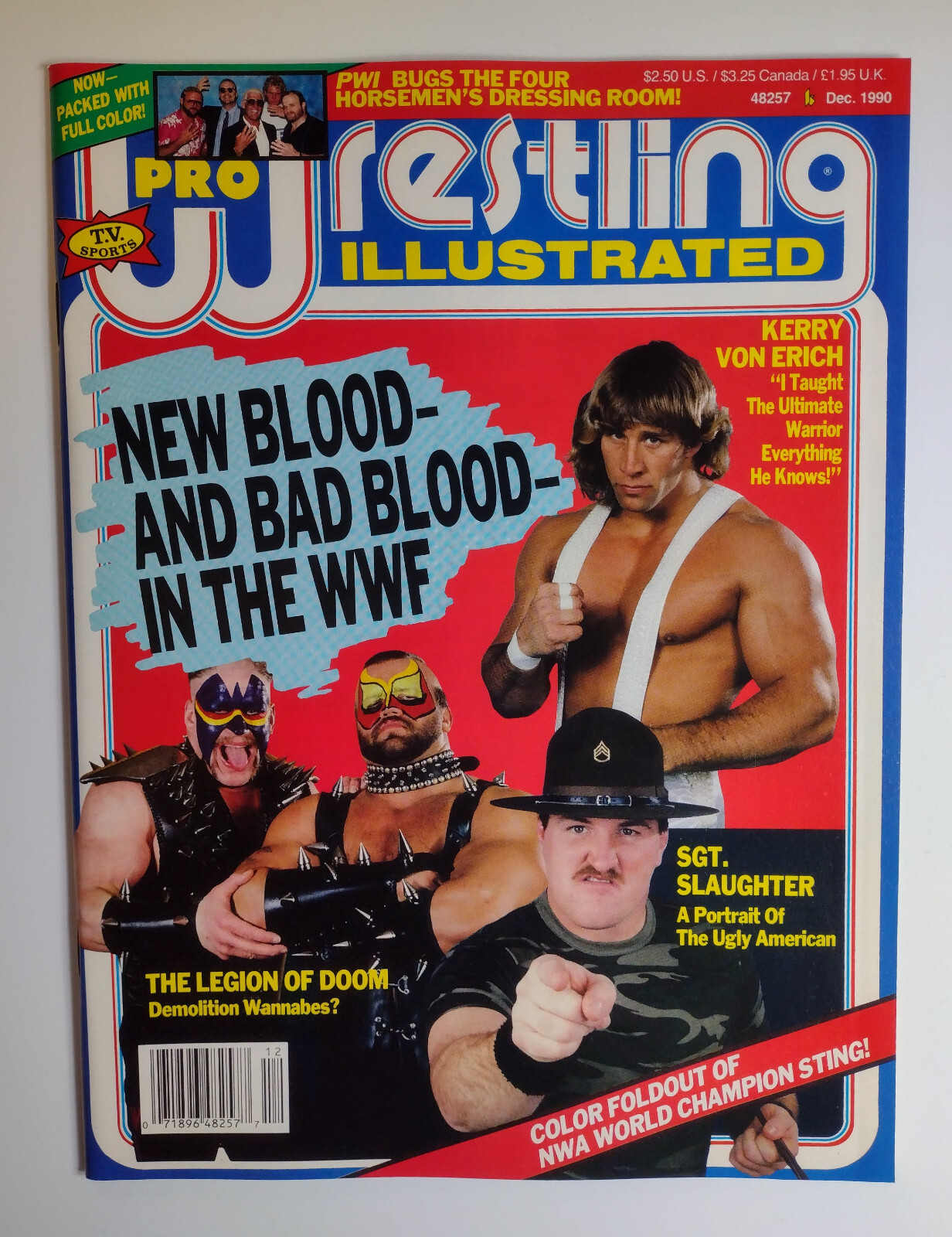 Pro Wrestling Illustrated December 1990 Magazine Kerry Von Eric LOD Sting WWF