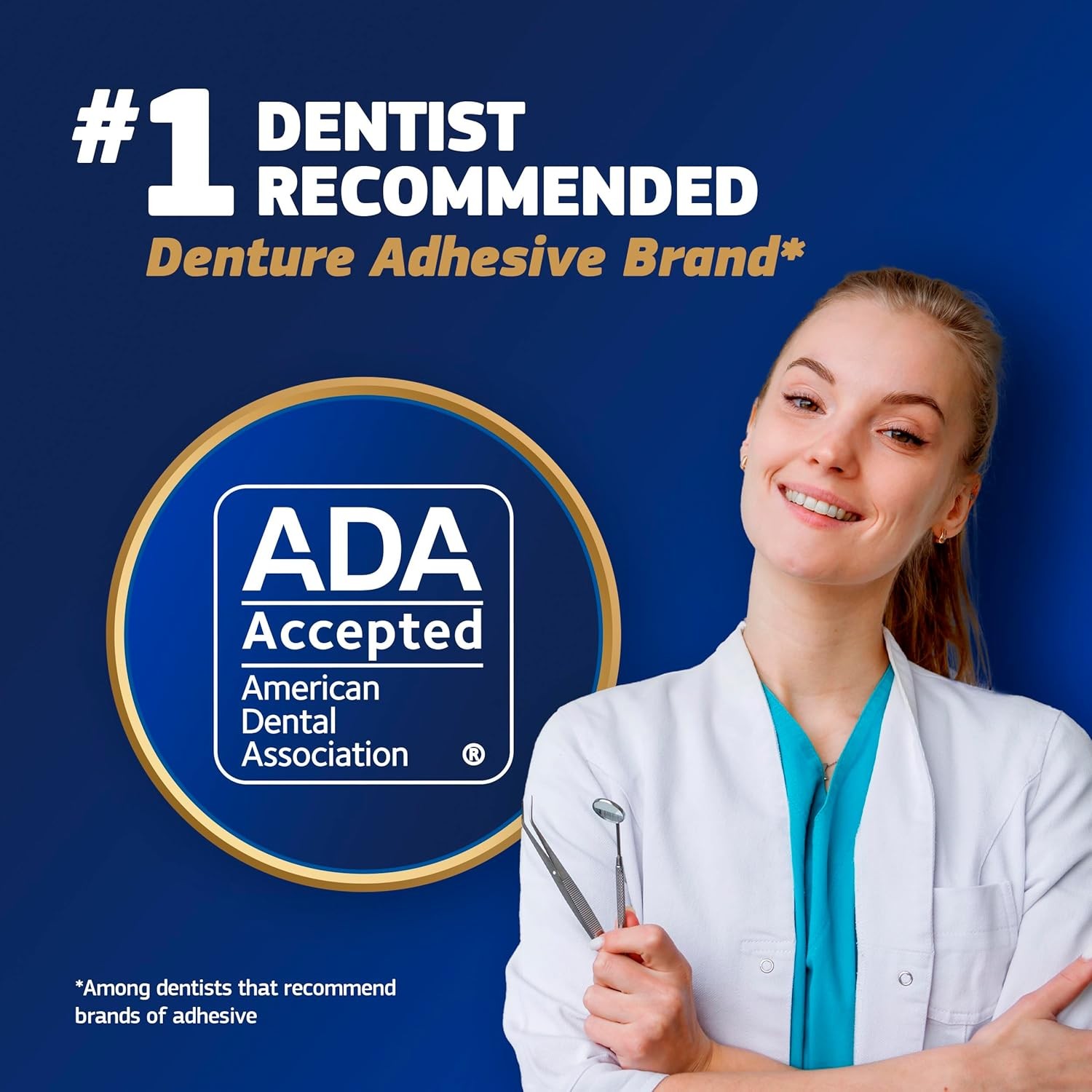 Fixodent Pure Strength Secure Denture Adhesive 2.4oz (Pack of 4), White