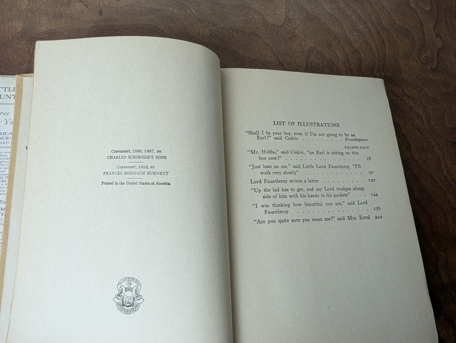 LITTLE LORD FAUNTLEROY by Frances Hodgson Burnett 1927 Hardcover w/ Dust Jacket