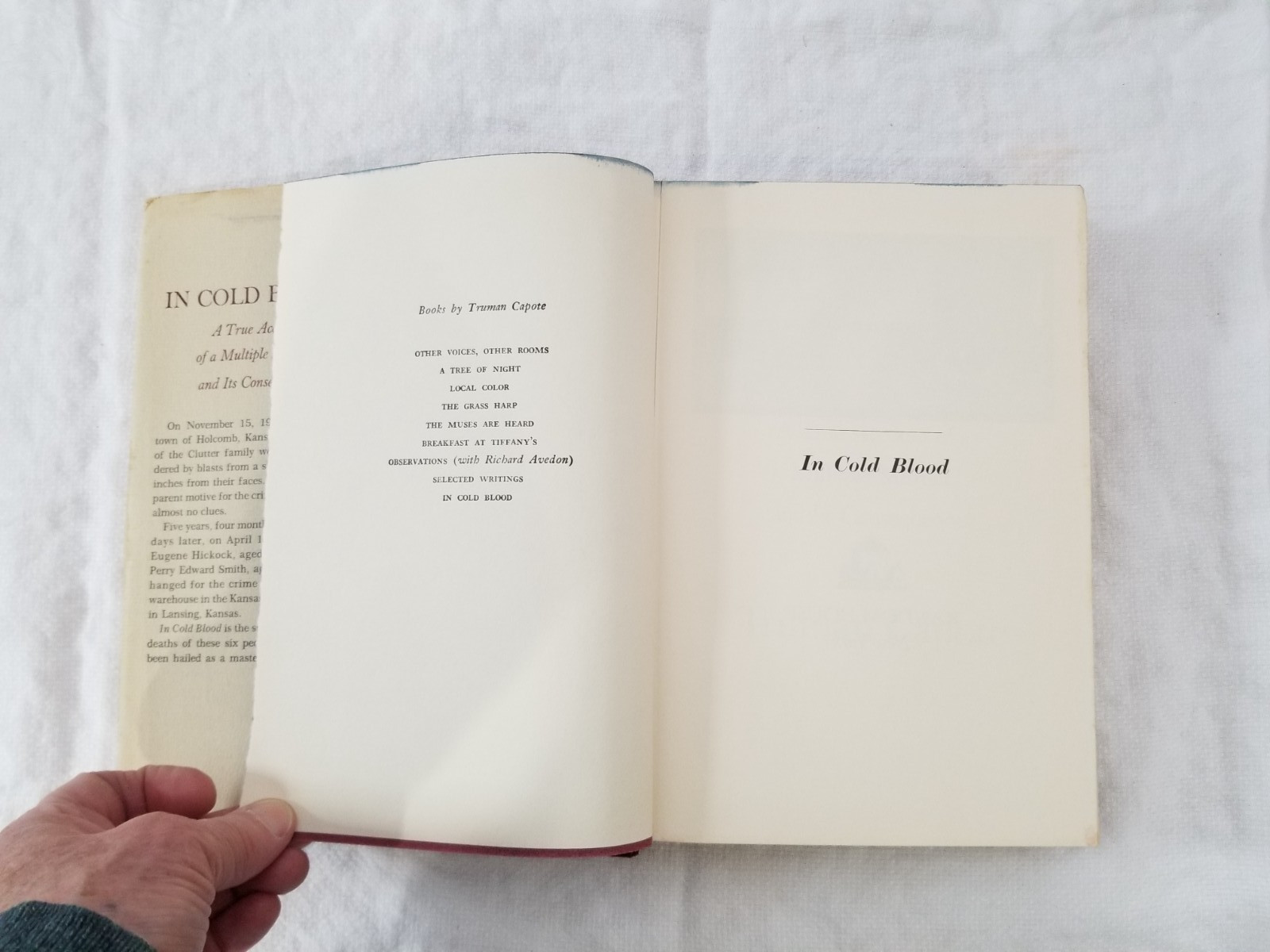 1965 In Cold Blood by Truman Capote Hardcover w/ Dustjacket