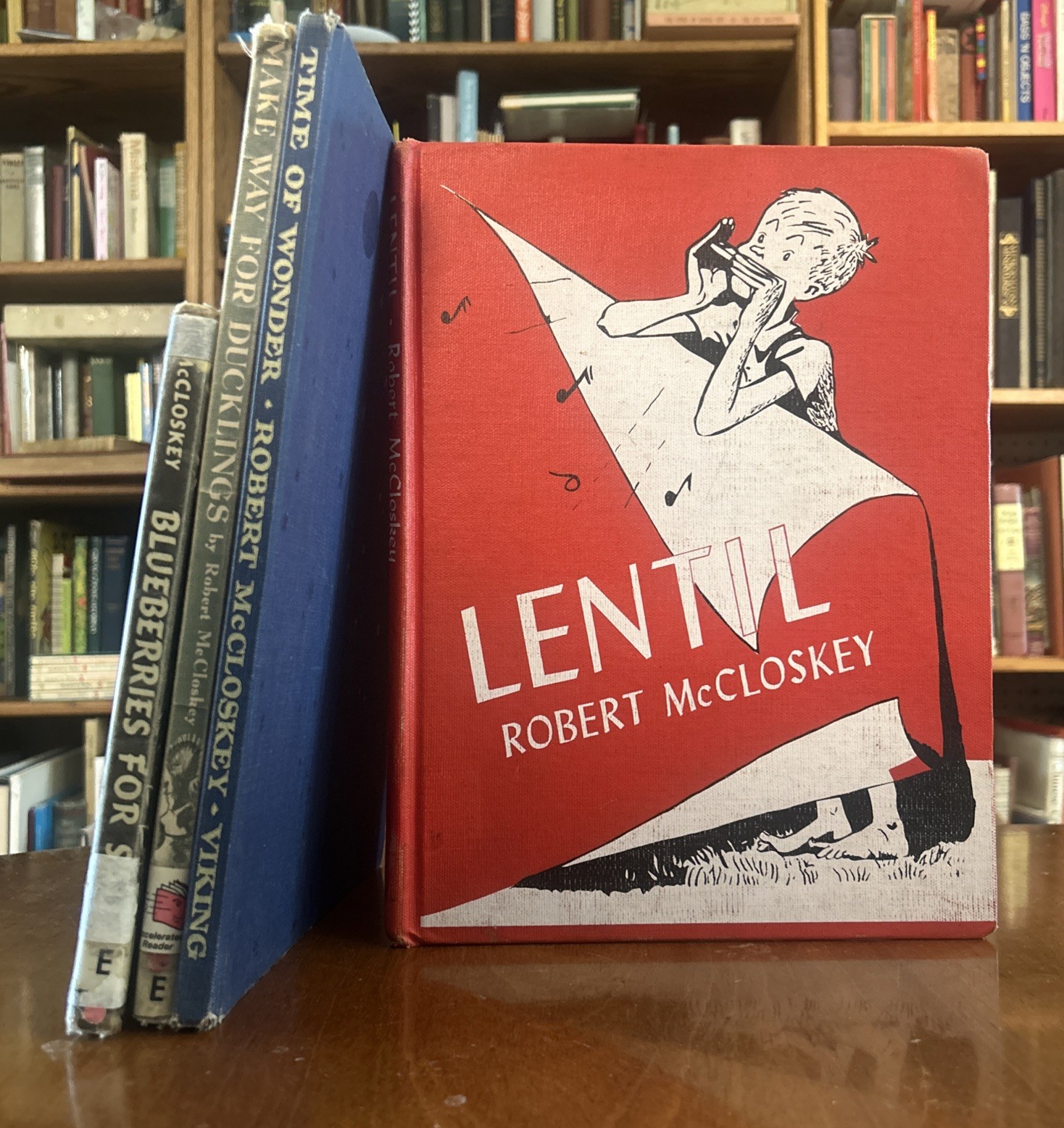 Robert McCloskey Lot Of 4 Books Lentil Blueberries, Ducklings Wonder HC