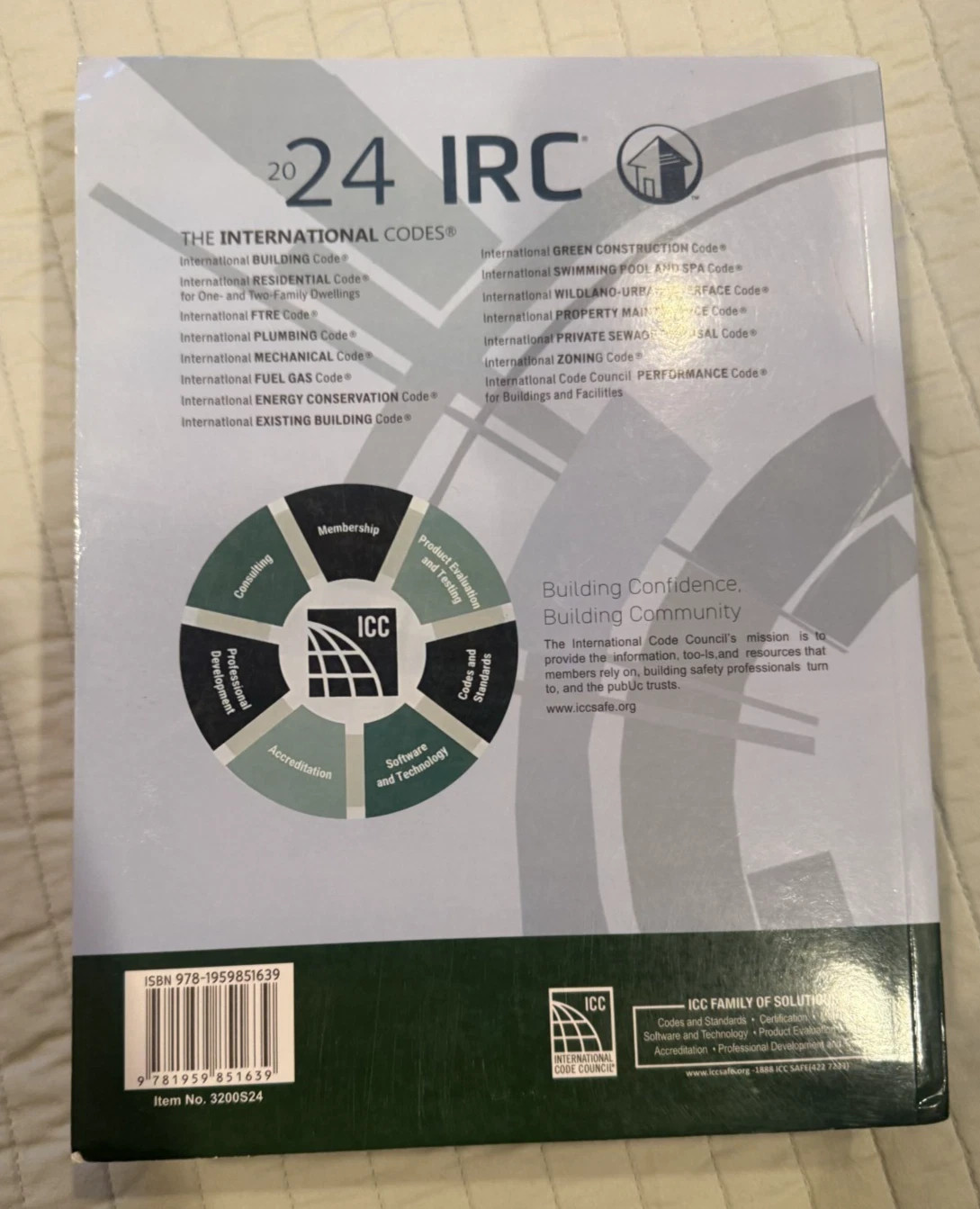 2024 IRC Residential Code Book -fedex ddp delivery