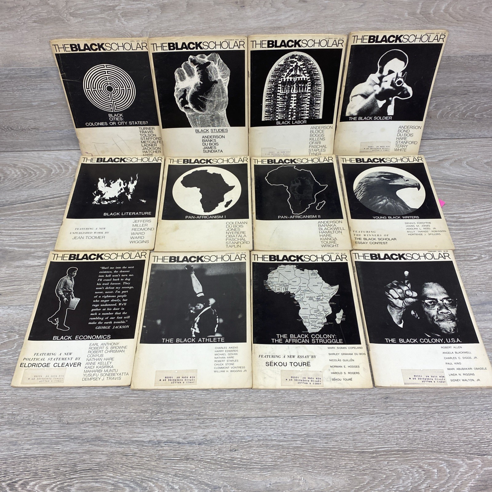 The Black Scholar 1970-1972 Black Studies Journal Magazine Vintage Lot of 12