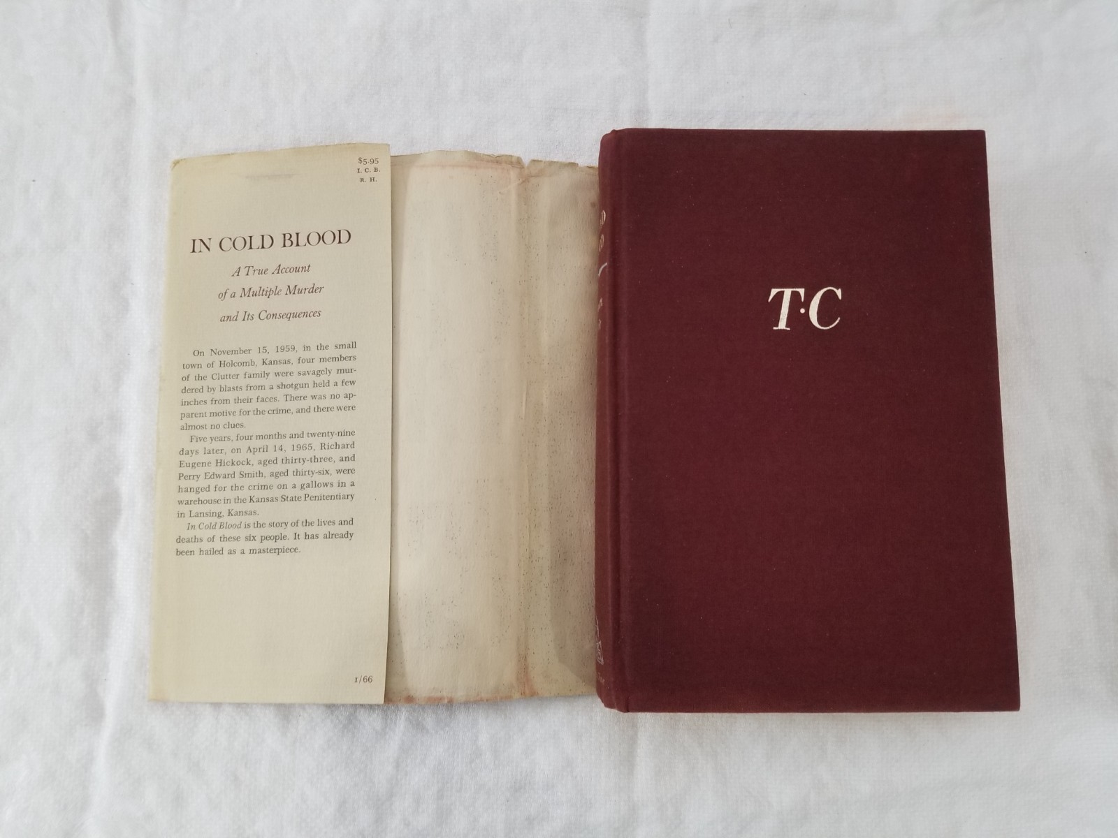 1965 In Cold Blood by Truman Capote Hardcover w/ Dustjacket
