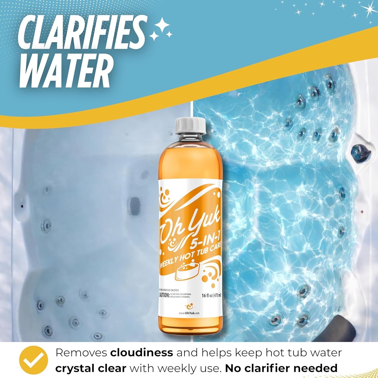 5-In-1 Weekly Hot Tub Chemicals – Hot Tub Clarifier, Cleaner, Conditioner – Help