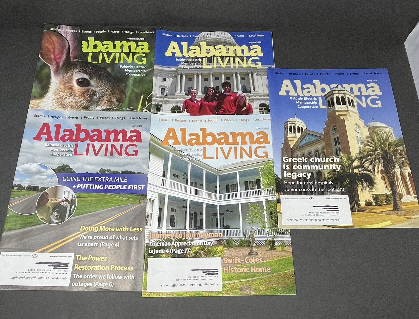 Alabama Living May – Sept 2018 Magazines Lot of 5